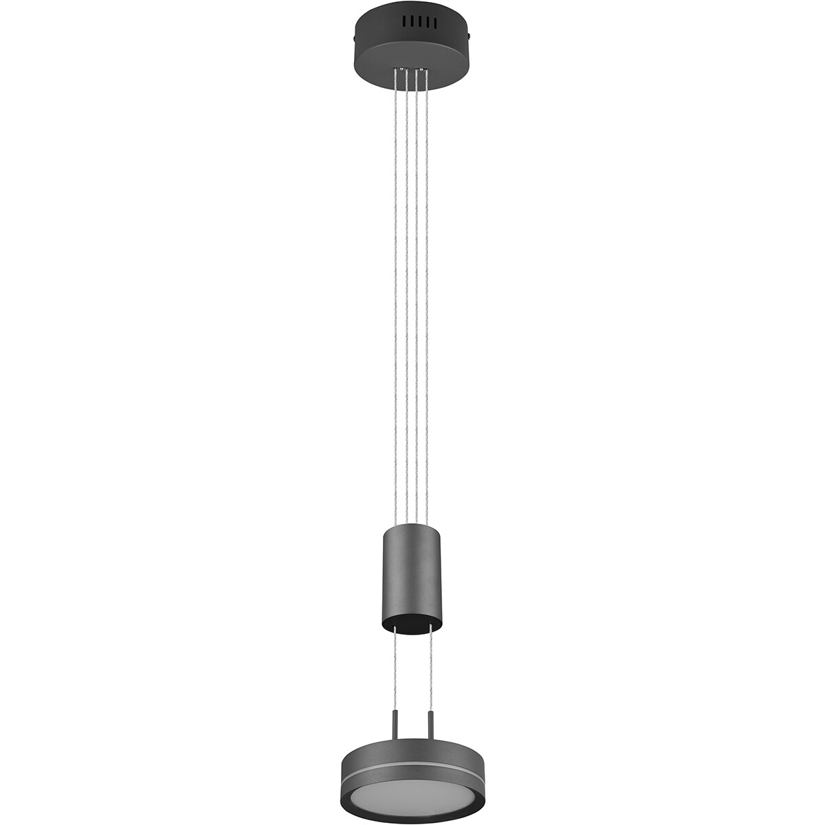 Suspension LED - Luminaire Suspendu - Trion Franco - 7.2W - 1-lumière - Blanc Chaud 3000K - Dimmable - Rond - Mat Anthracite - Aluminium