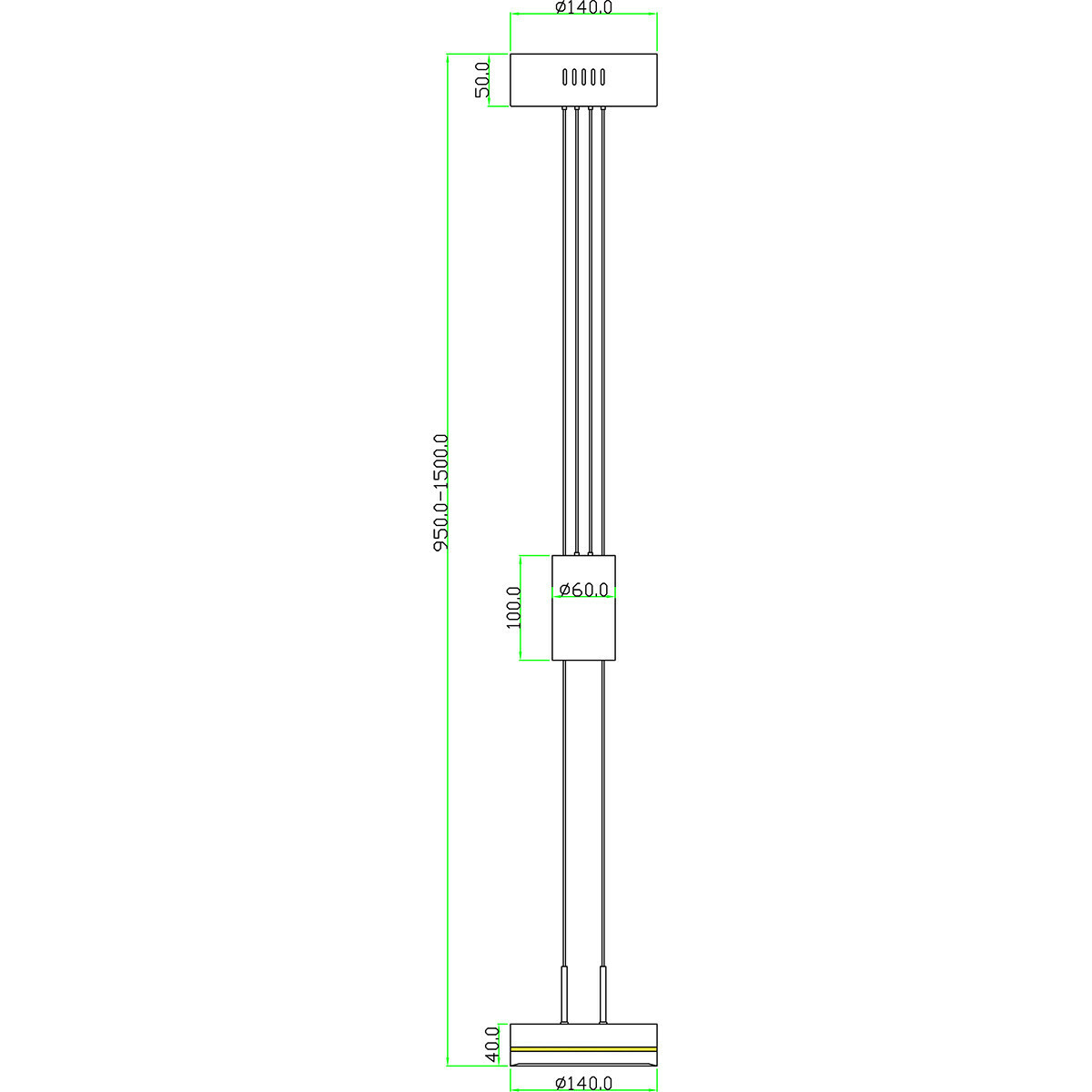 Suspension LED - Luminaire Suspendu - Trion Franco - 7.2W - 1-lumière - Blanc Chaud 3000K - Dimmable - Rond - Mat Anthracite - Aluminium