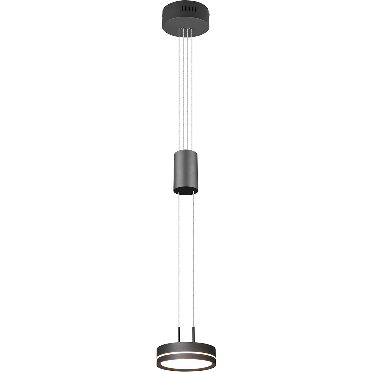 Suspension LED - Luminaire Suspendu - Trion Franco - 7.2W - 1-lumière - Blanc Chaud 3000K - Dimmable - Rond - Mat Anthracite - Aluminium