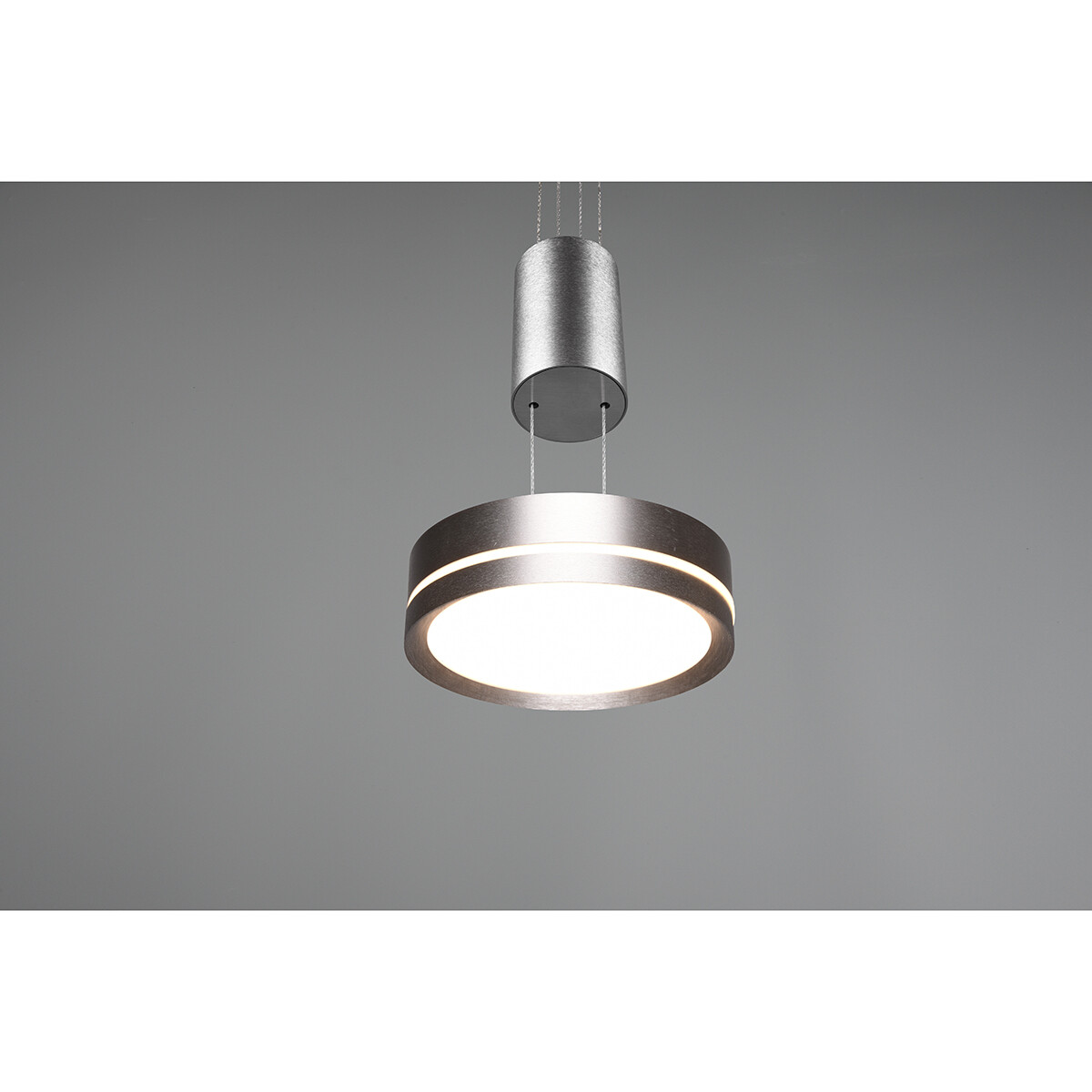 Suspension LED - Luminaire Suspendu - Trion Franco - 7.2W - 1-lumière - Blanc Chaud 3000K - Dimmable - Rond - Mat Nickel - Aluminium