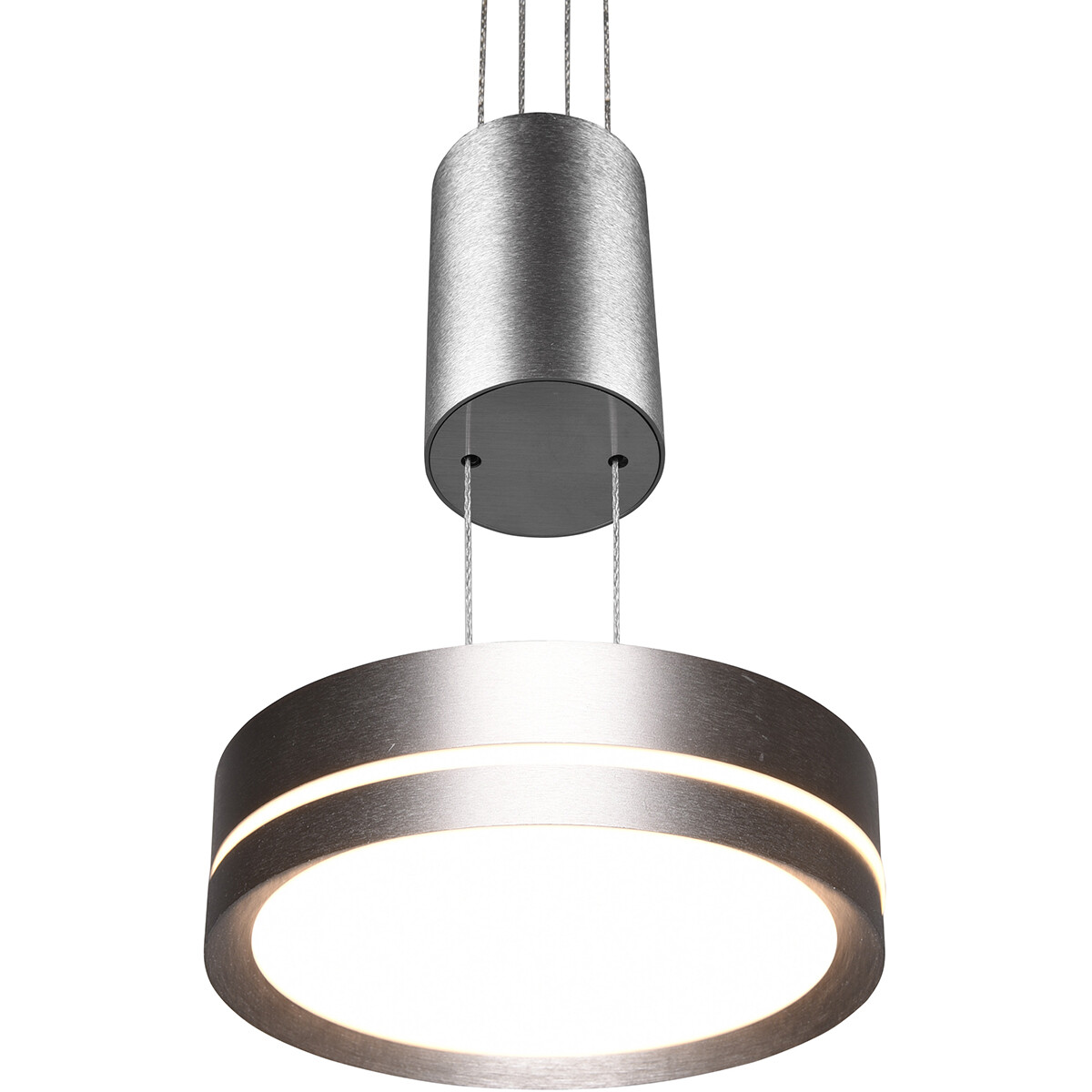 Suspension LED - Luminaire Suspendu - Trion Franco - 7.2W - 1-lumière - Blanc Chaud 3000K - Dimmable - Rond - Mat Nickel - Aluminium