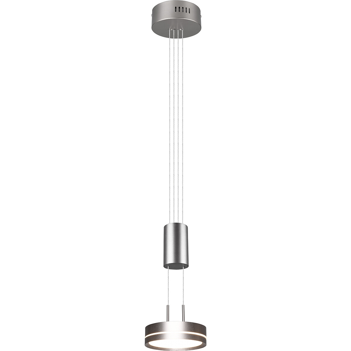 Suspension LED - Luminaire Suspendu - Trion Franco - 7.2W - 1-lumière - Blanc Chaud 3000K - Dimmable - Rond - Mat Nickel - Aluminium