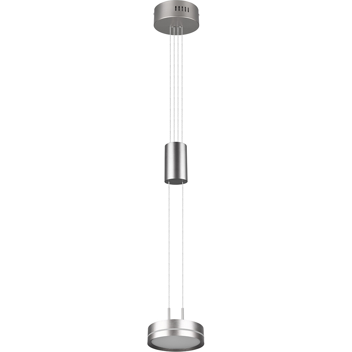 Suspension LED - Luminaire Suspendu - Trion Franco - 7.2W - 1-lumière - Blanc Chaud 3000K - Dimmable - Rond - Mat Nickel - Aluminium