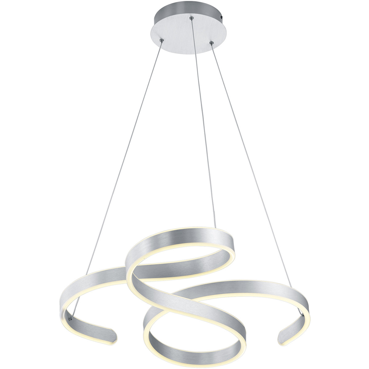 Suspension LED - Luminaire Suspendu - Trion Frinco - 52W - Blanc Chaud 3000K - Dimmable - Rond - Mat Gris - Aluminium