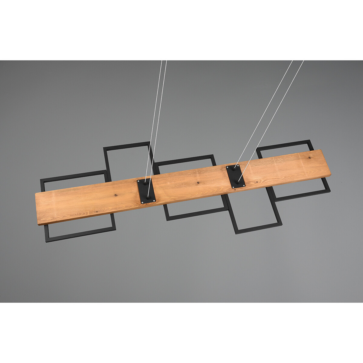 Suspension LED - Luminaire Suspendu - Trion Harla - 42W - Blanc Chaud 3000K - Dimmable - Rond - Mat Noir - Aluminium