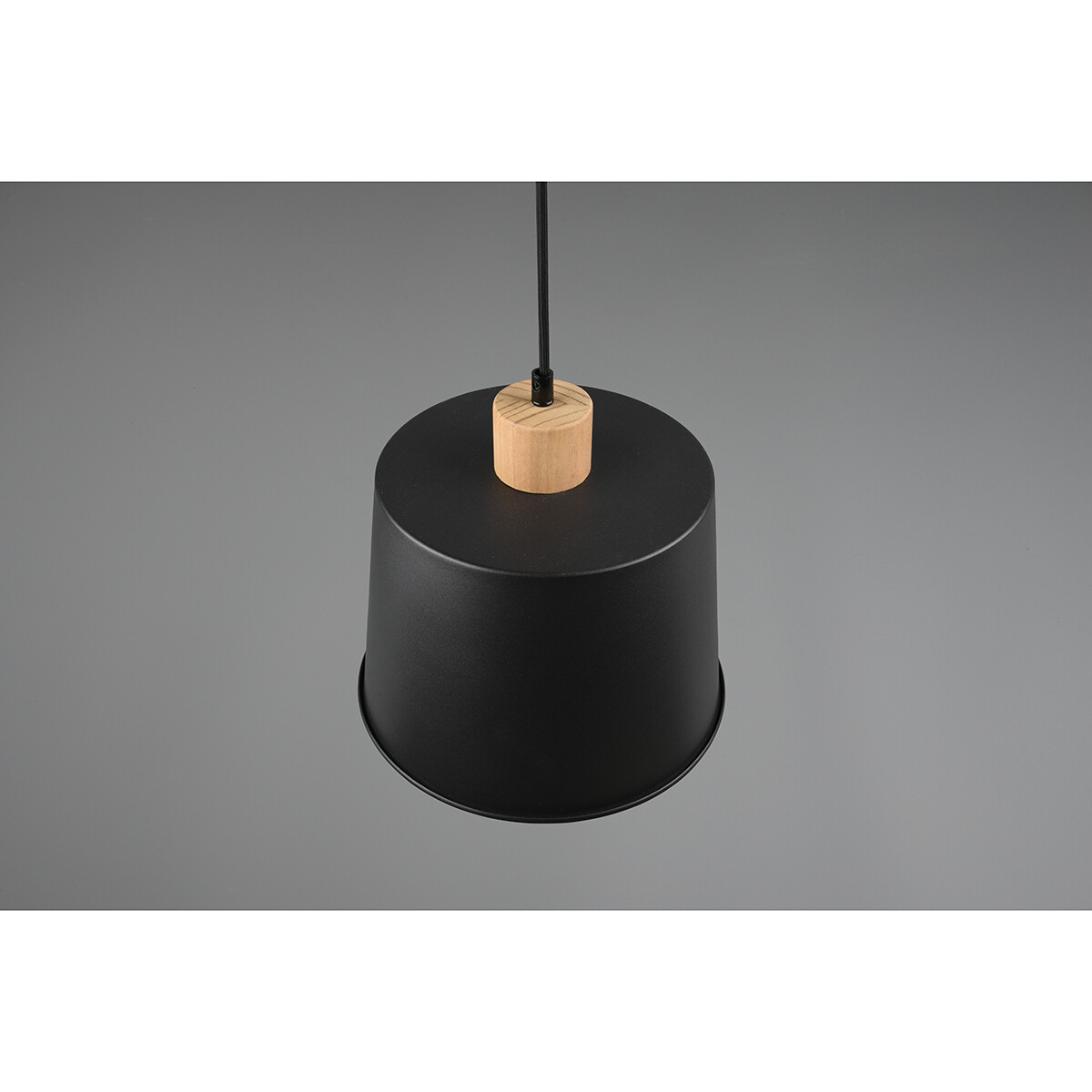 Suspension LED - Luminaire Suspendu - Trion Hittal - Douille E27 - 1-lumière - Rond - Mat Noir - Aluminium