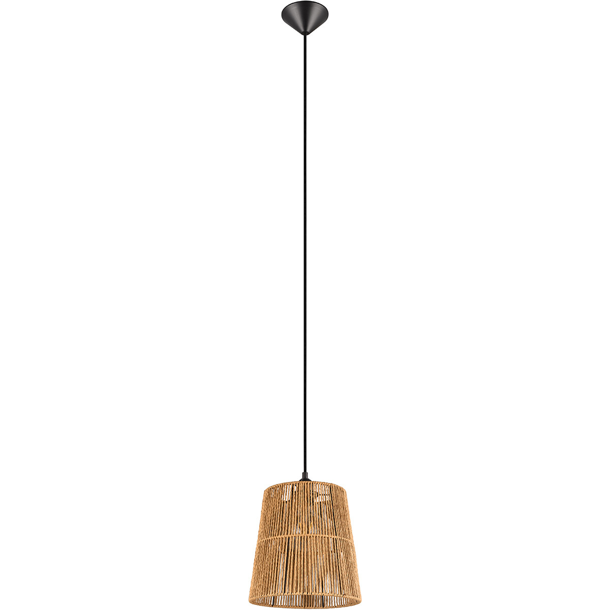 Suspension LED - Éclairage Suspendu - Trion Holz - Douille E27 - 1-Lumière - Ronde - Marron - Papier