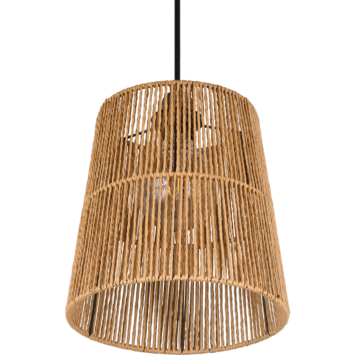 Suspension LED - Éclairage Suspendu - Trion Holz - Douille E27 - 1-Lumière - Ronde - Marron - Papier