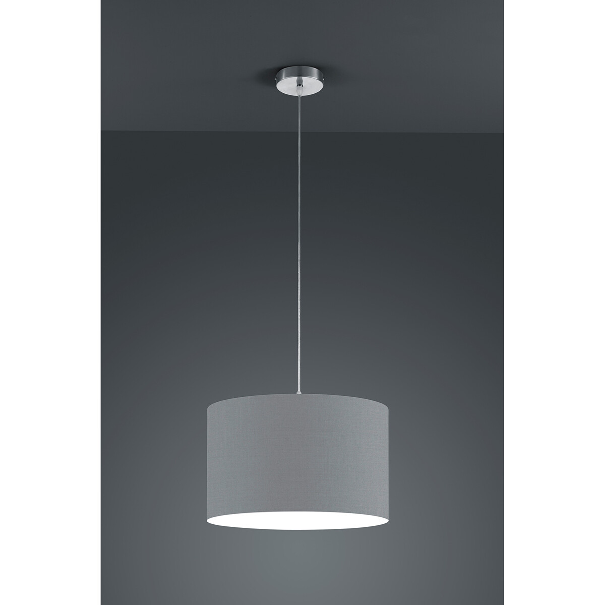 Suspension LED - Luminaire Suspendu - Trion Hotia - Douille E27 - 1-lumière - Rond - Mat Gris - Aluminium