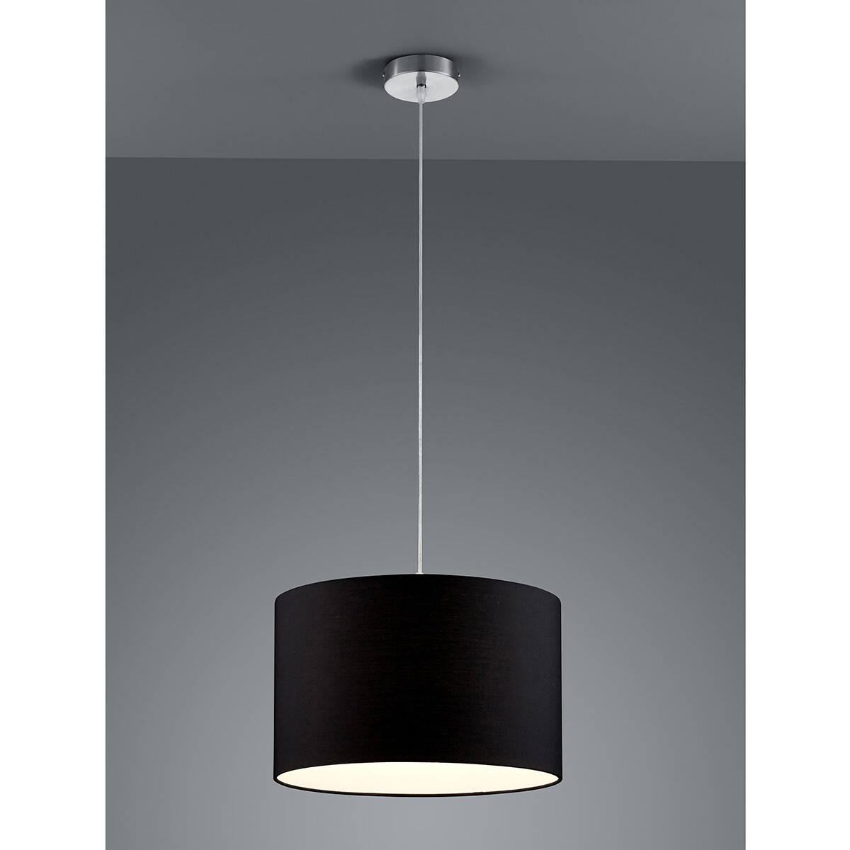 Suspension LED - Luminaire Suspendu - Trion Hotia - Douille E27 - 1-lumière - Rond - Mat Noir - Aluminium