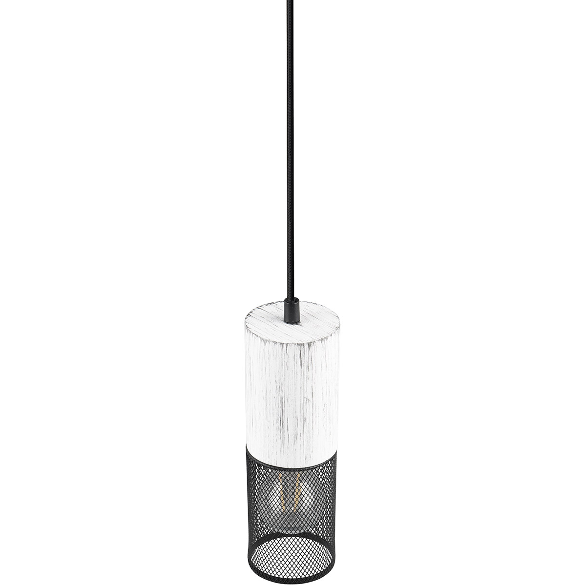 LED Suspension - Éclairage Suspendu - Trion Josh - Douille E27 - 1-lumière - Rond - Noir Blanc - Métal