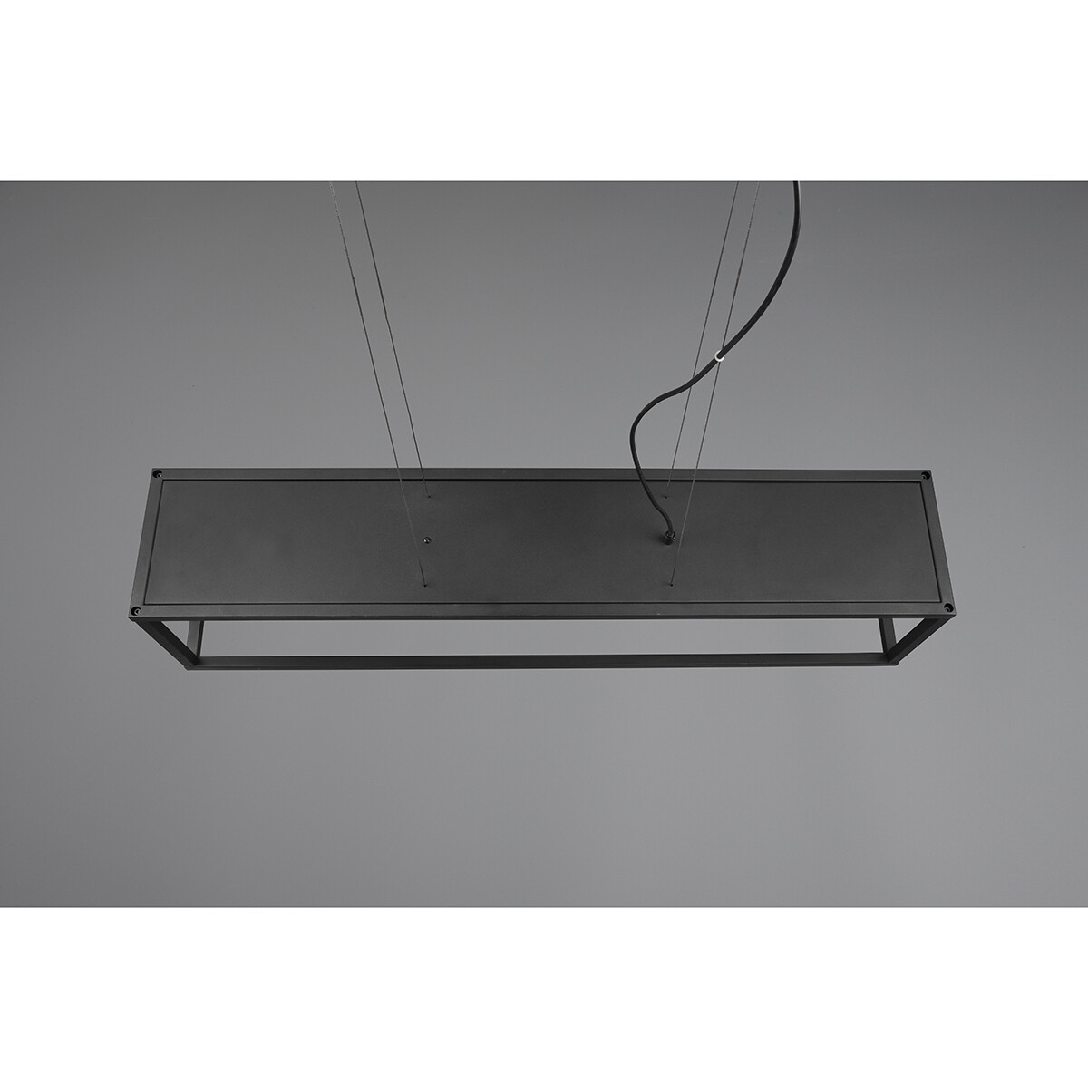 Suspension LED - Luminaire Suspendu - Trion Kandin - Douille E27 - 4-lumières - Rectangle - Mat Noir - Aluminium