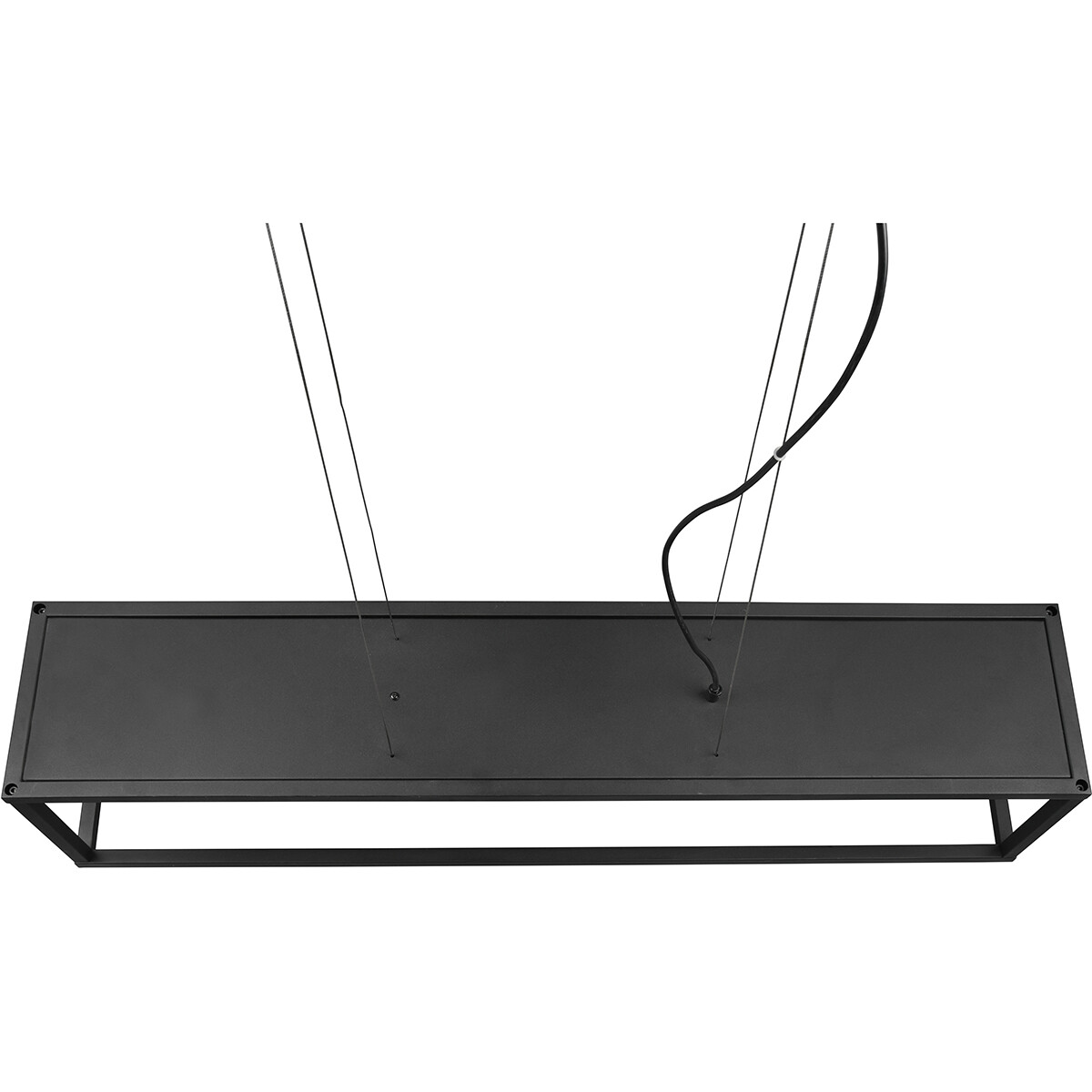 Suspension LED - Luminaire Suspendu - Trion Kandin - Douille E27 - 4-lumières - Rectangle - Mat Noir - Aluminium