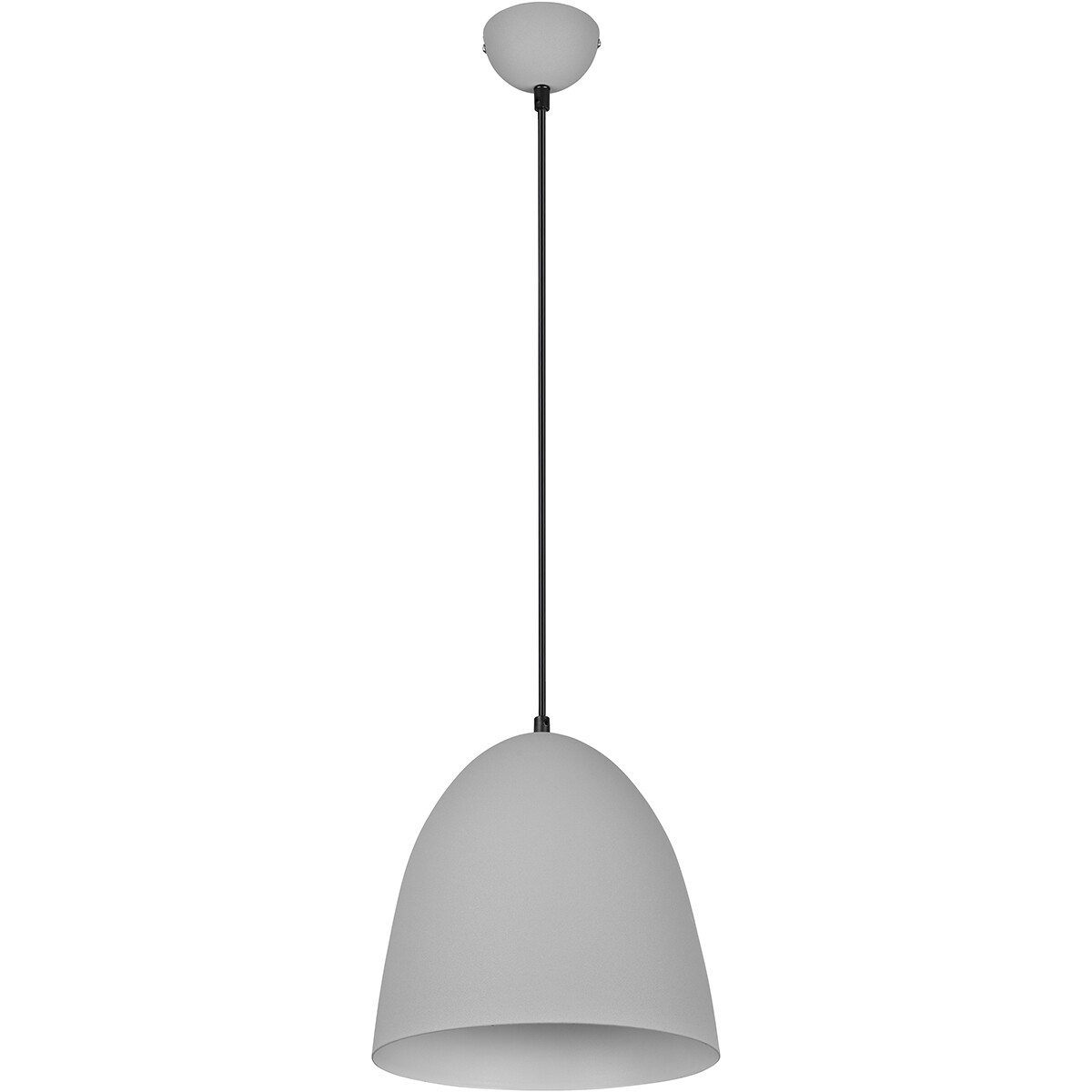 Suspension LED - Luminaire Suspendu - Trion Lopez - Douille E27 - 1-lumière - Rond - Mat Gris - Aluminium