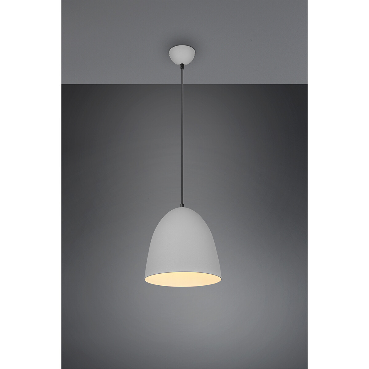 Suspension LED - Luminaire Suspendu - Trion Lopez - Douille E27 - 1-lumière - Rond - Mat Gris - Aluminium