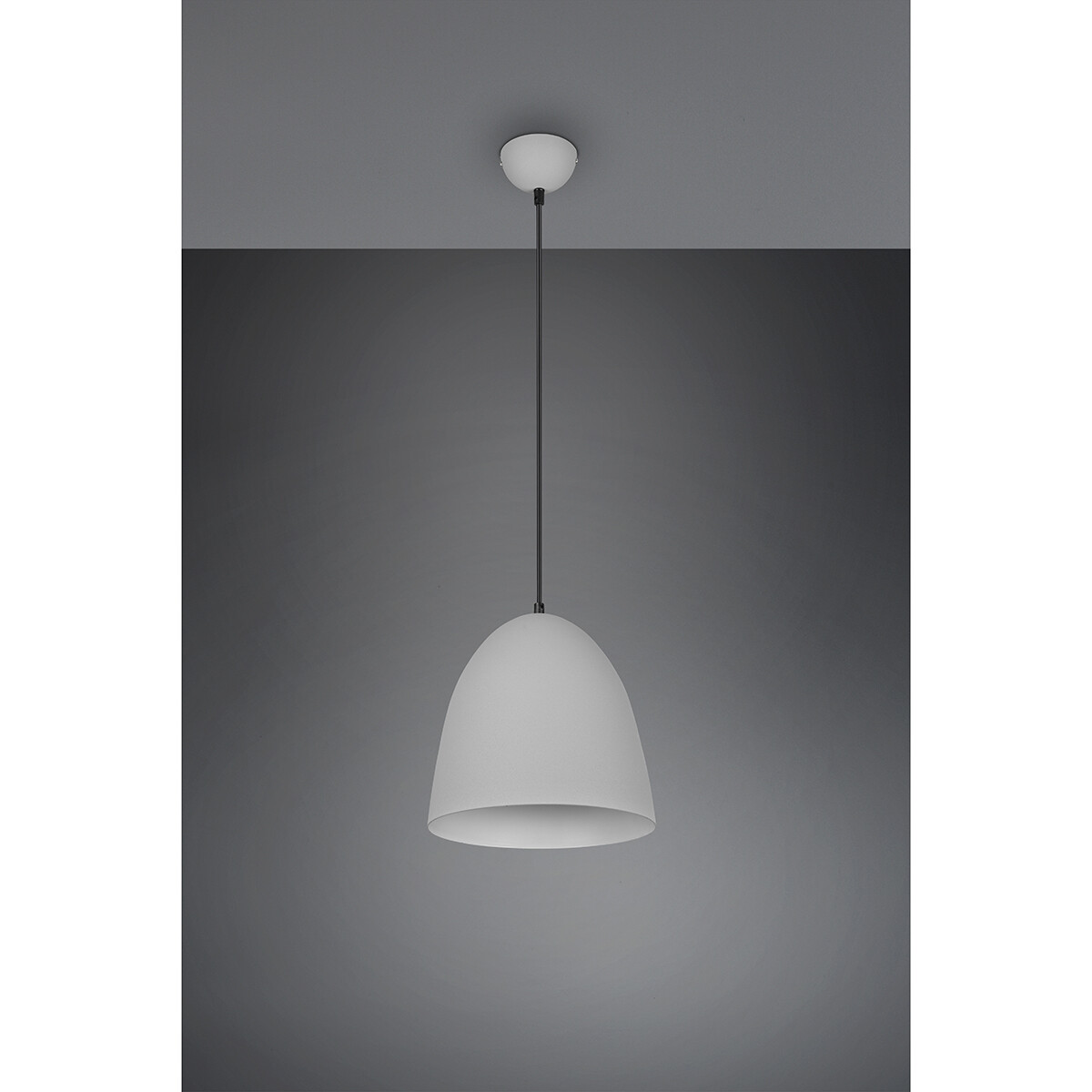 Suspension LED - Luminaire Suspendu - Trion Lopez - Douille E27 - 1-lumière - Rond - Mat Gris - Aluminium