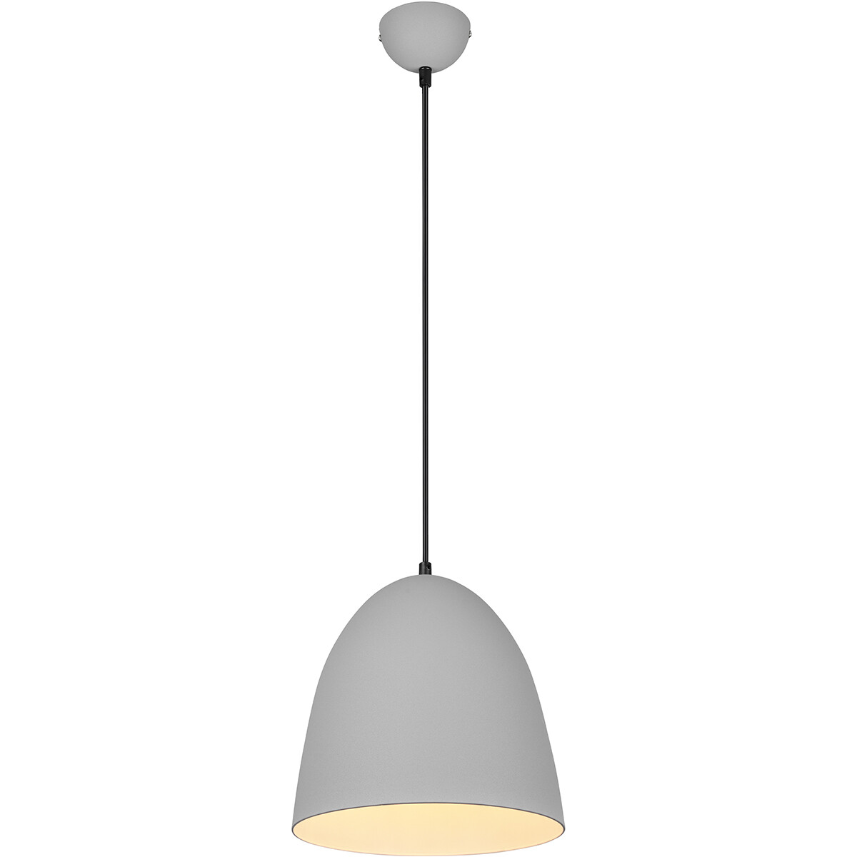 Suspension LED - Luminaire Suspendu - Trion Lopez - Douille E27 - 1-lumière - Rond - Mat Gris - Aluminium