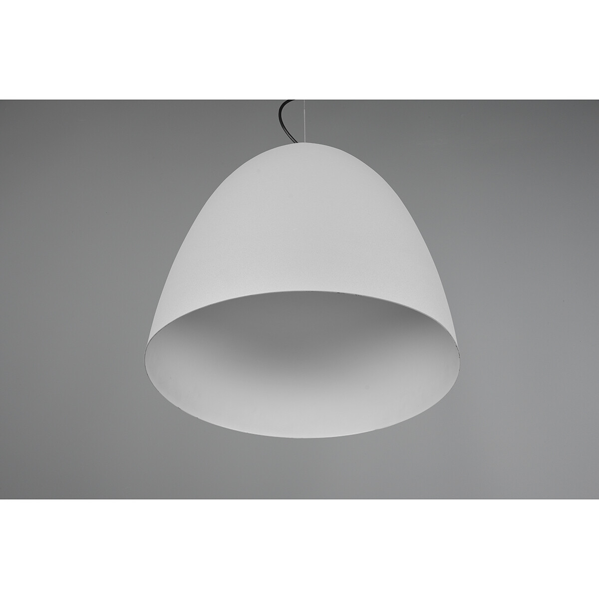 Suspension LED - Luminaire Suspendu - Trion Lopez XL - Douille E27 - 1-lumière - Rond - Mat Gris - Aluminium