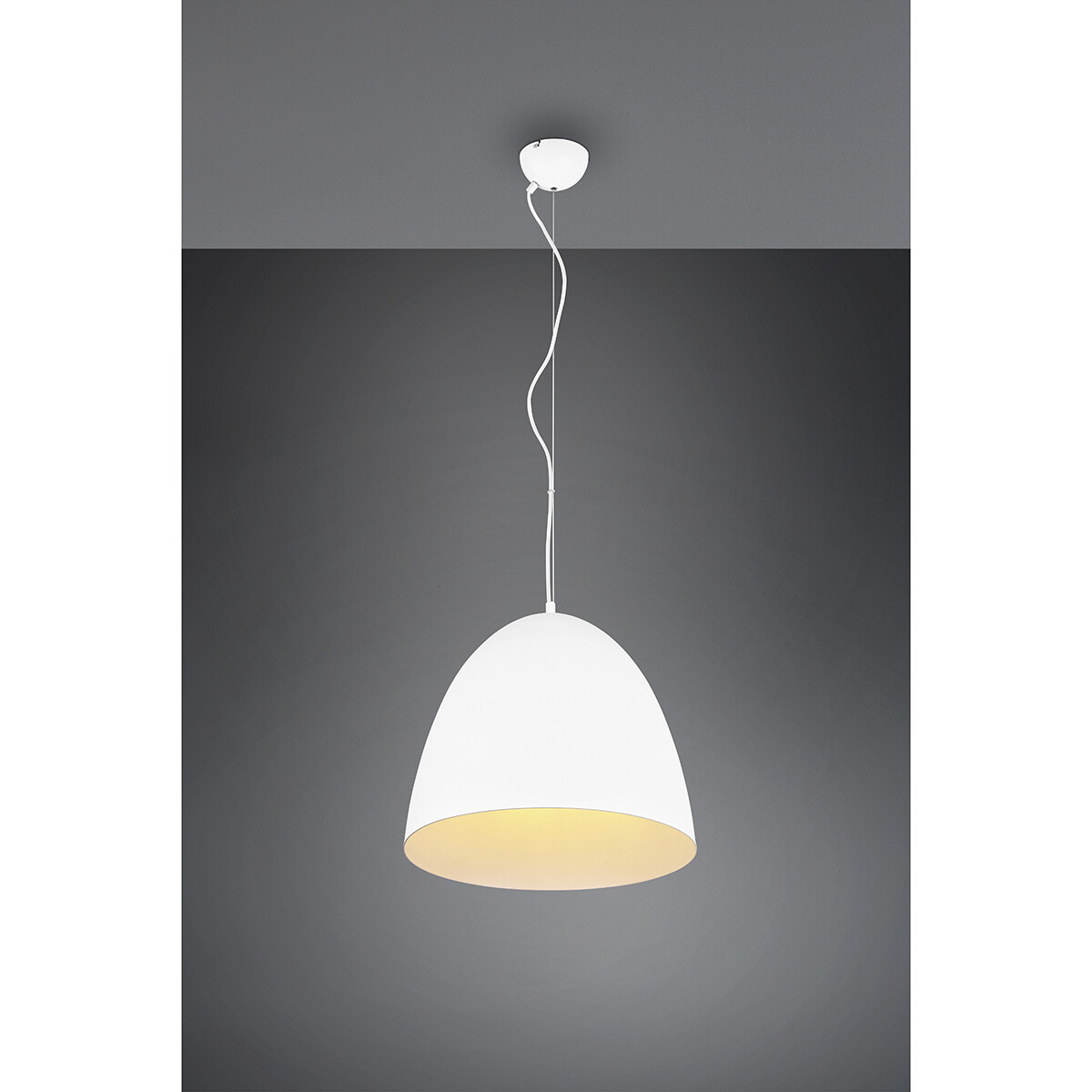 Suspension LED - Luminaire Suspendu - Trion Lopez XL - Douille E27 - 1-lumière - Rond - Mat Blanc - Aluminium