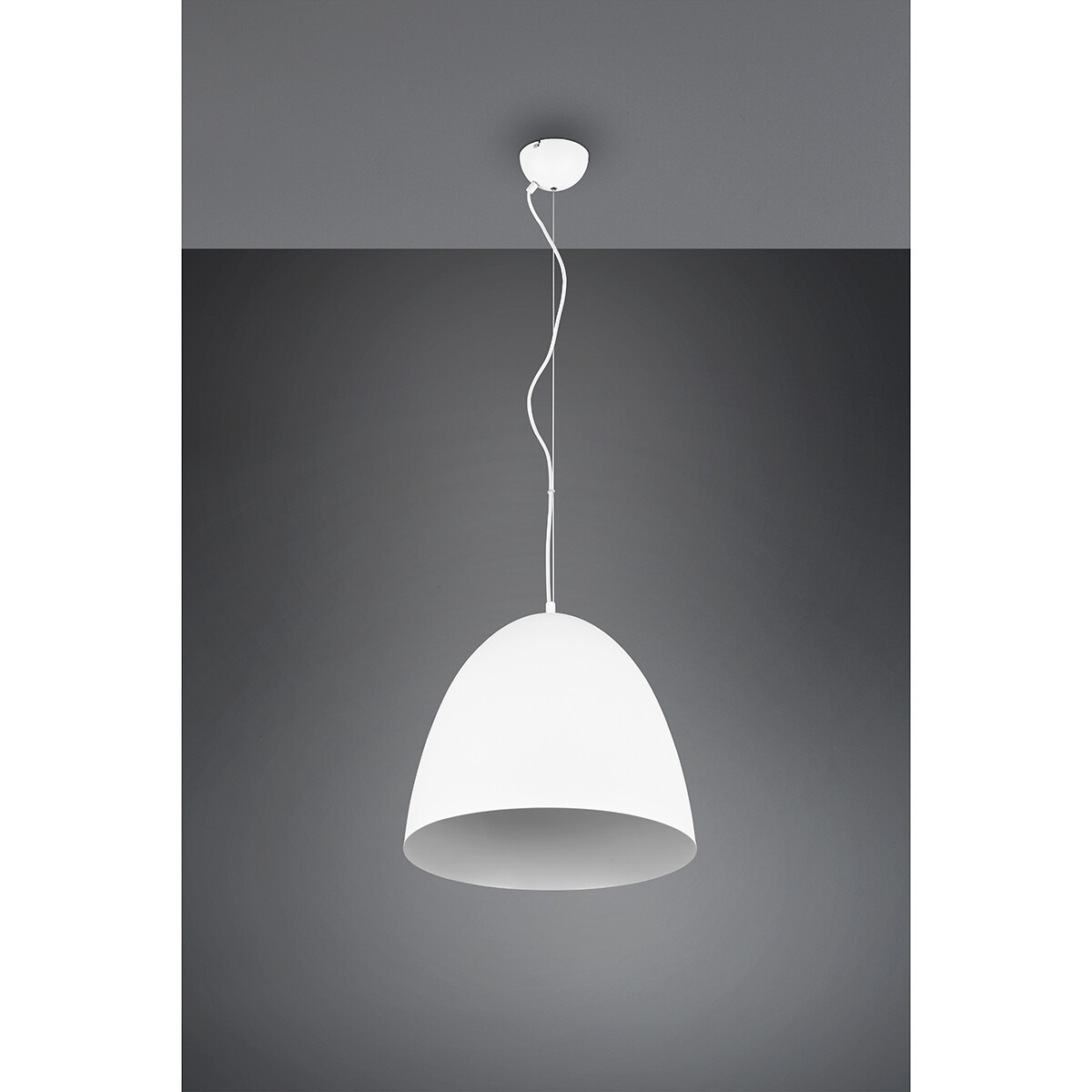 Suspension LED - Luminaire Suspendu - Trion Lopez XL - Douille E27 - 1-lumière - Rond - Mat Blanc - Aluminium