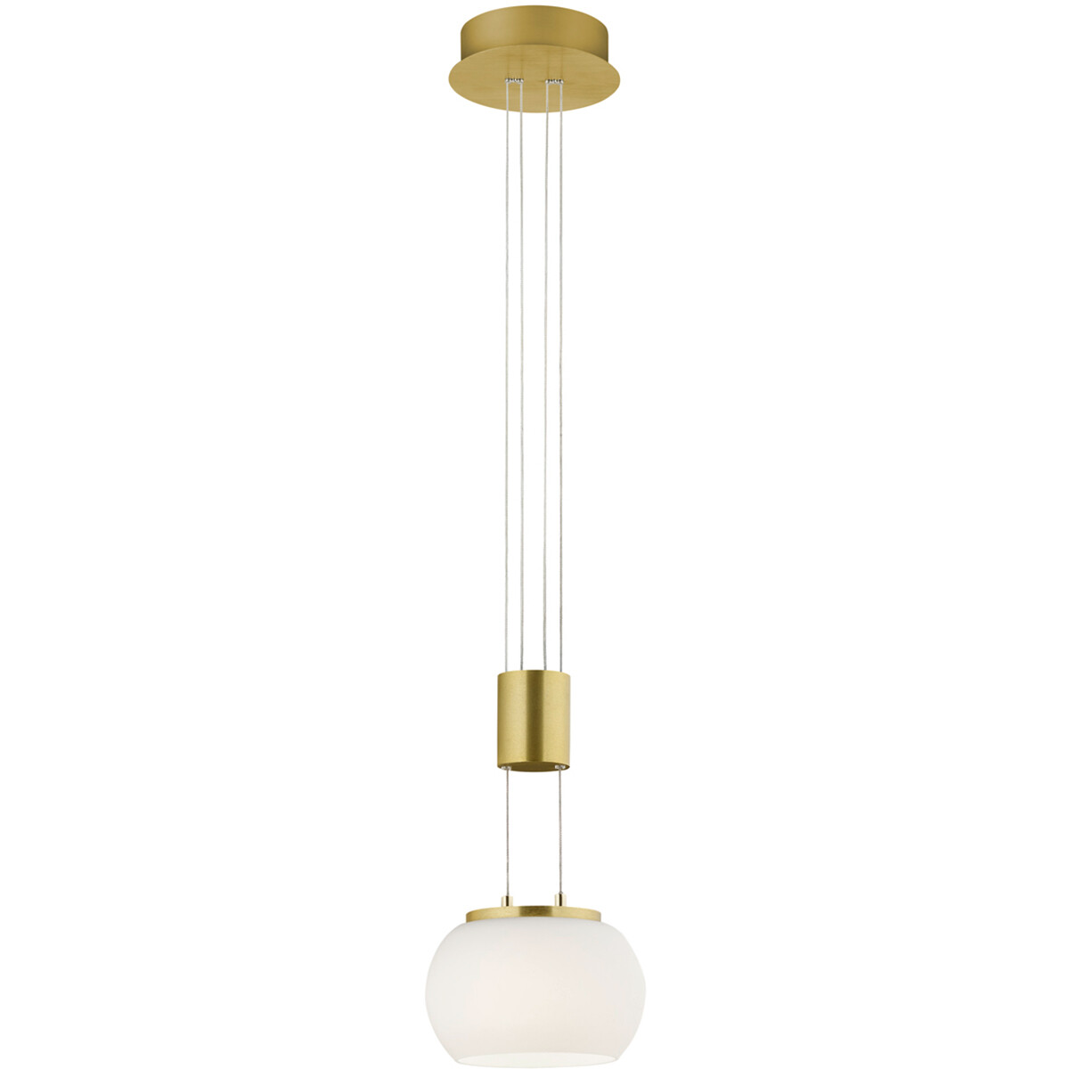 Suspension LED - Luminaire Suspendu - Trion Maliba - 8W - 1-lumière - Blanc Chaud 3000K - Dimmable - Rond - Mat Or - Aluminium