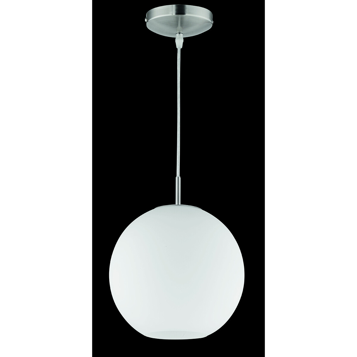 Suspension LED - Luminaire Suspendu - Trion Mono - Douille E27 - Rond - Mat Nickel - Aluminium