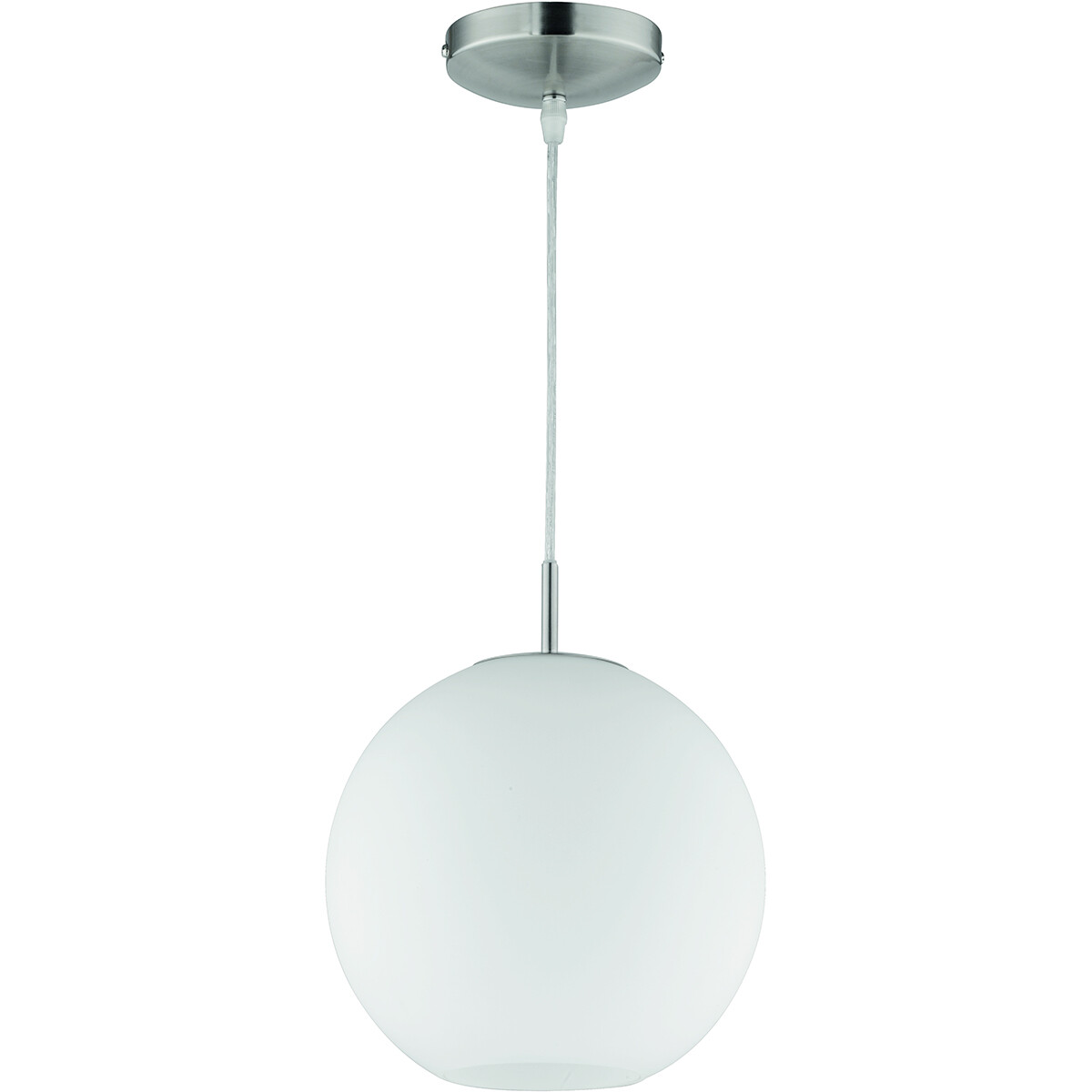 Suspension LED - Luminaire Suspendu - Trion Mono - Douille E27 - Rond - Mat Nickel - Aluminium