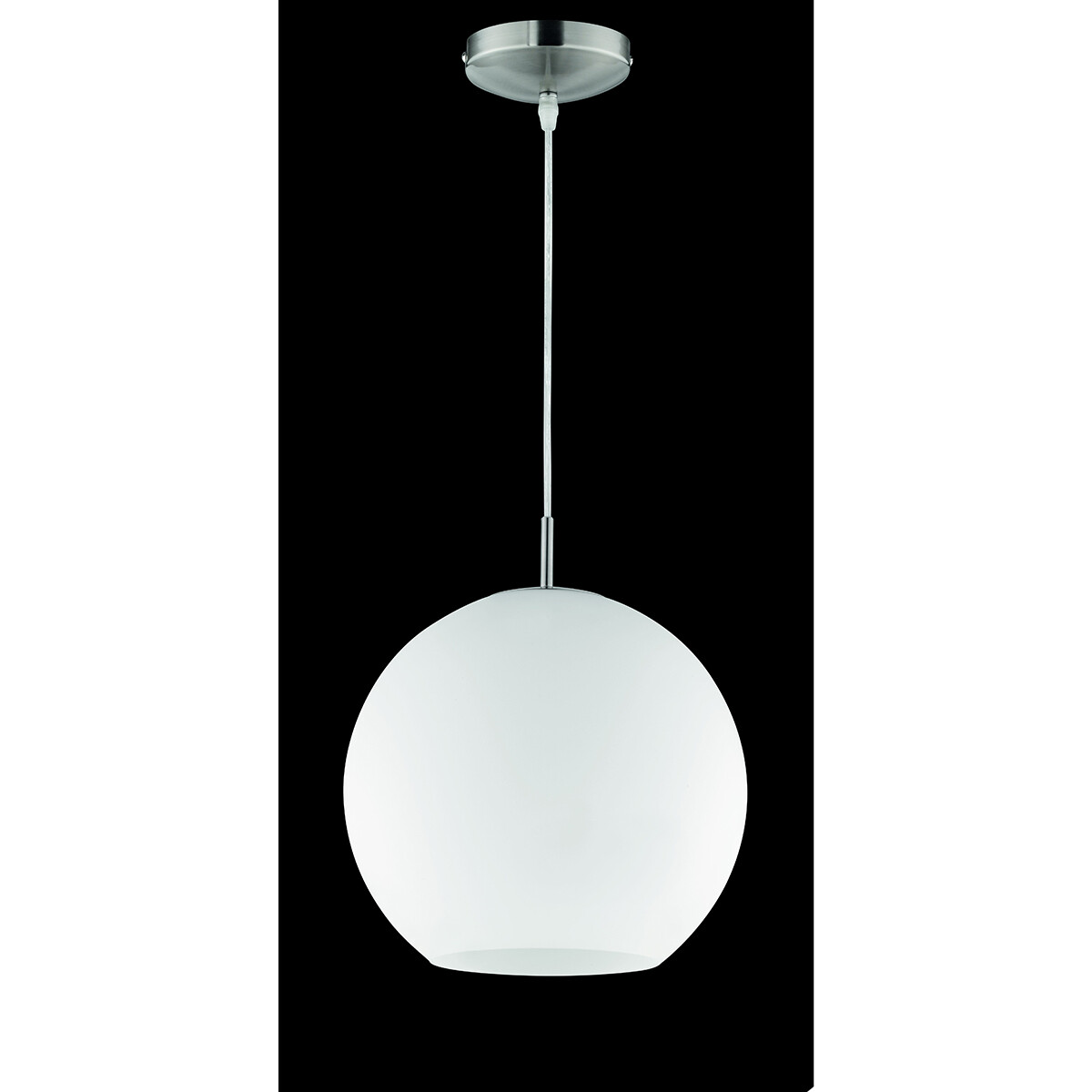 Suspension LED - Luminaire Suspendu - Trion Mono XL - Douille E27 - Rond - Mat Nickel - Aluminium