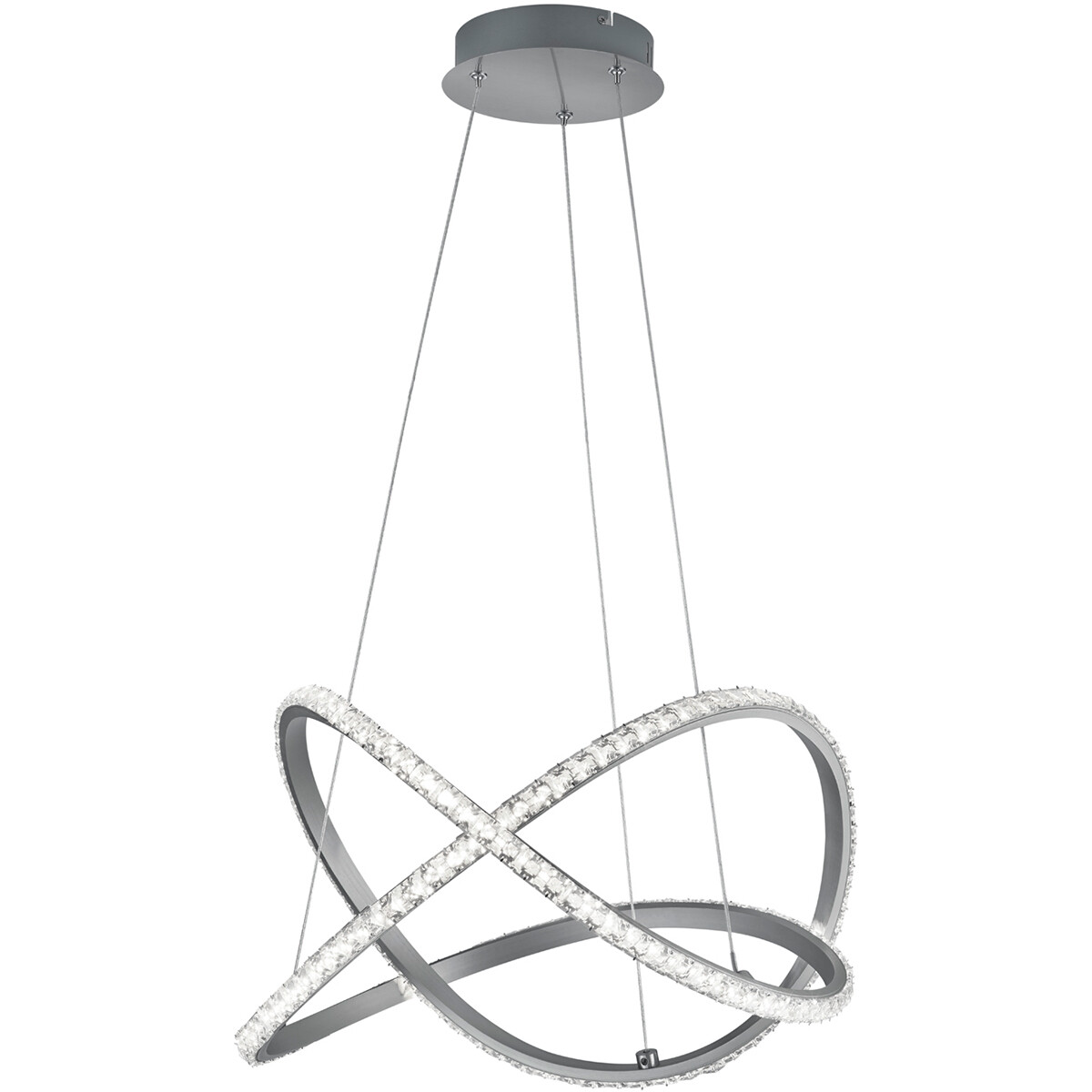 Suspension LED - Luminaire Suspendu - Trion Nubi - 26W - Blanc Chaud 3000K - RGBW - Télécommande - Dimmable - Rond - Mat Gris - Aluminium