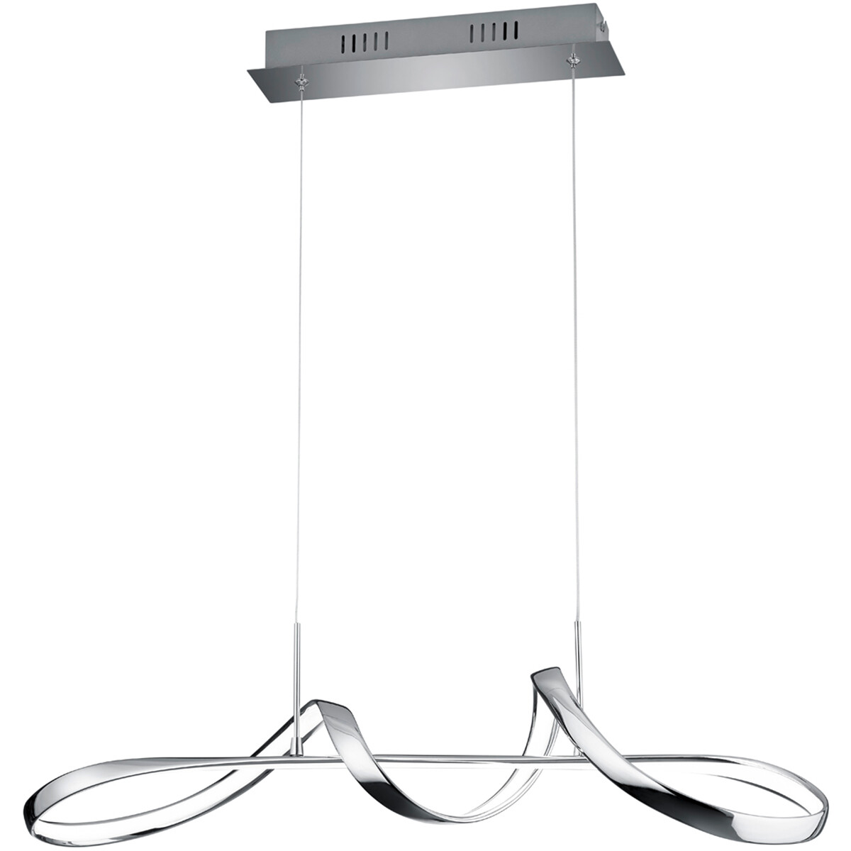 Suspension LED - Luminaire Suspendu - Trion Peruino - 37W - Blanc Neutre 4000K - Dimmable - Rond - Chrome Brillant - Aluminium