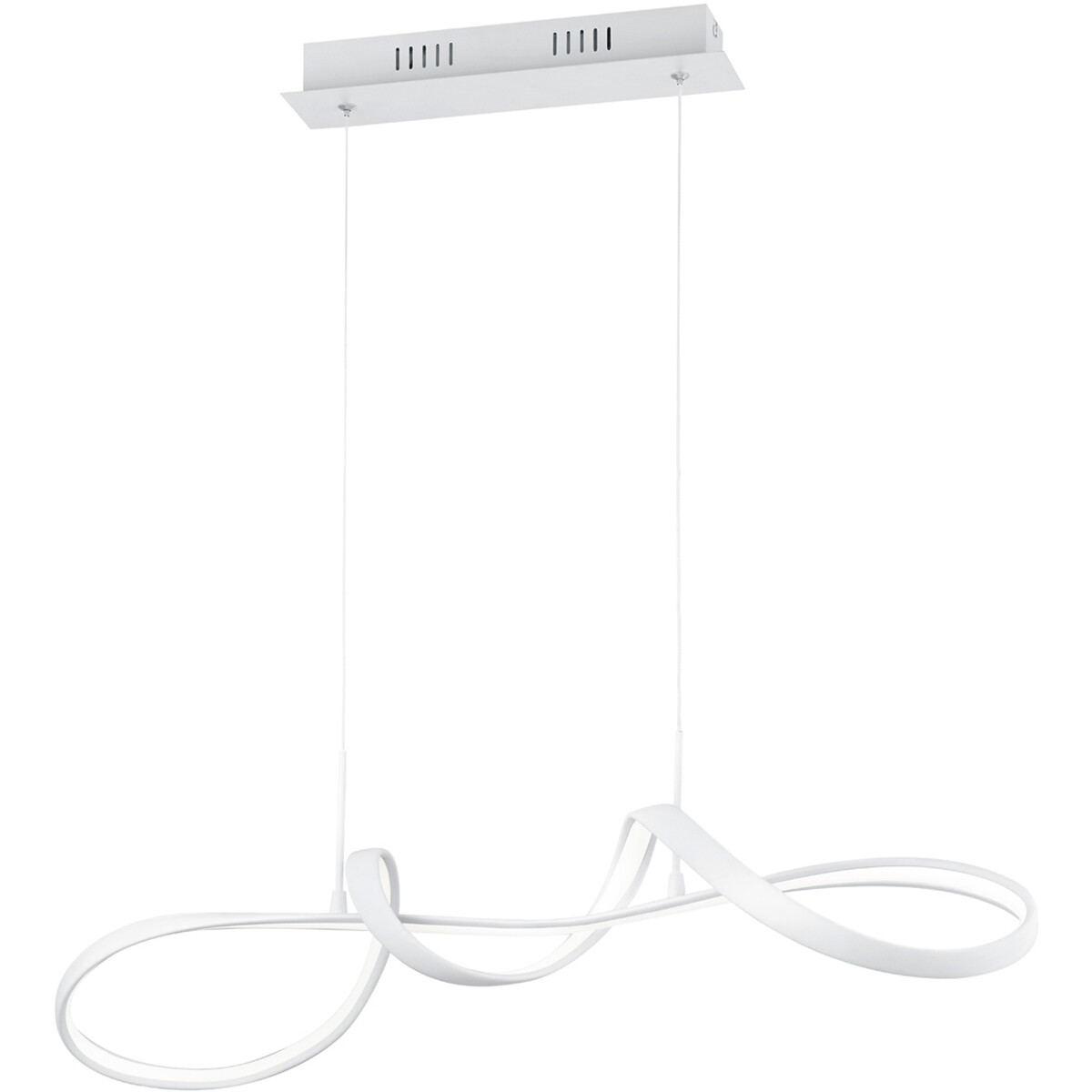 Suspension LED - Luminaire Suspendu - Trion Peruino - 37W - Blanc Neutre 4000K - Dimmable - Rond - Mat Blanc - Aluminium