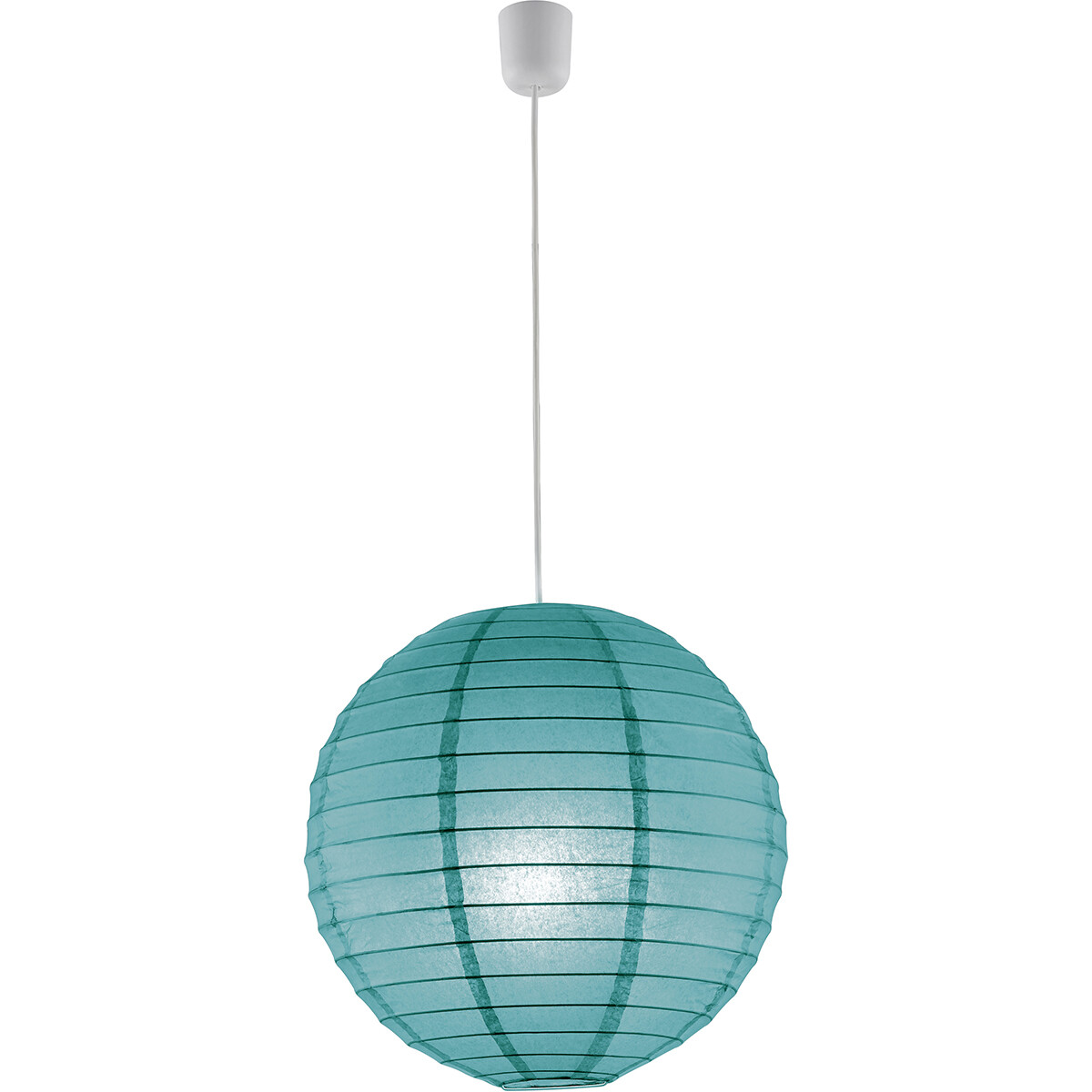 Suspension LED - Luminaire Suspendu - Trion Ponton - Douille E27 - Rond - Mat Turquoise - Papier