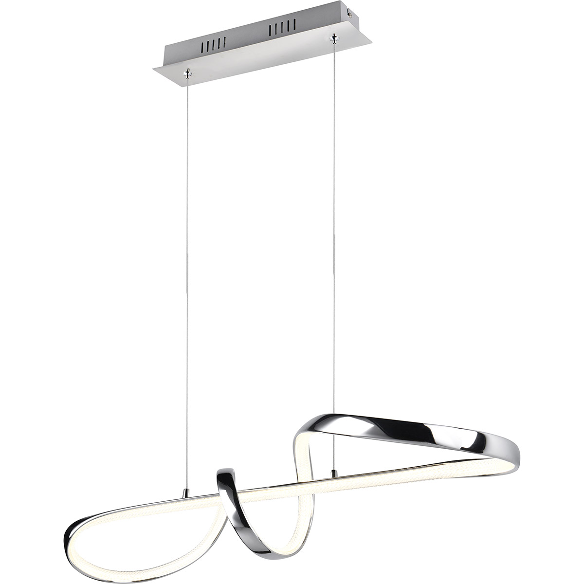 LED Suspension - Éclairage Suspendu - Trion Pudia - 37W - Blanc Naturel 4000K - Gradable - Rond - Chrome Brillant - Métal