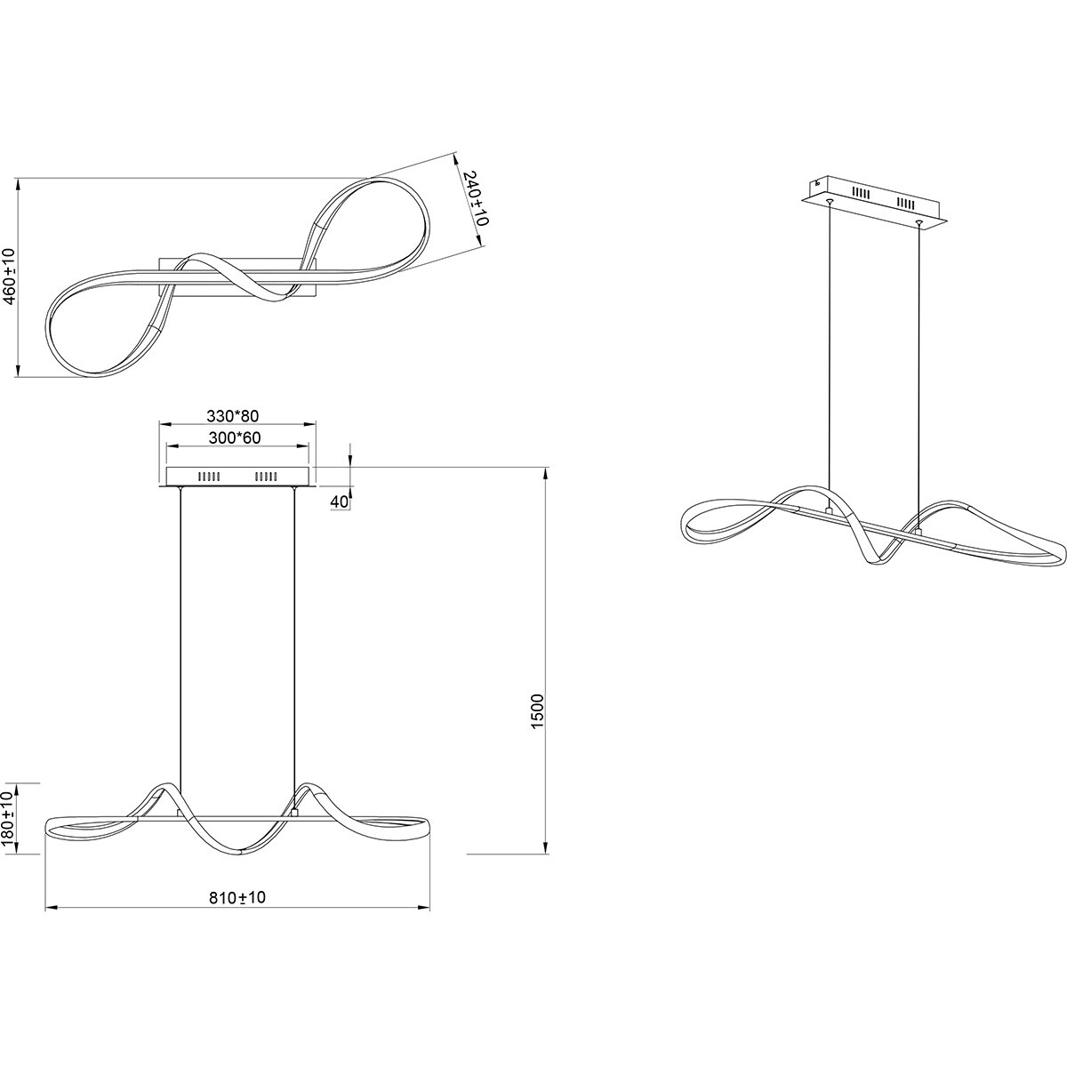 LED Suspension - Éclairage Suspendu - Trion Pudia - 37W - Blanc Naturel 4000K - Gradable - Rond - Chrome Brillant - Métal