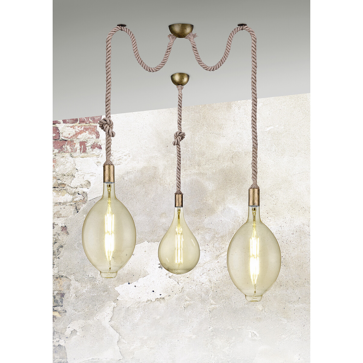 Suspension LED - Luminaire Suspendu - Trion Robin - Douille E27 - 1-lumière - Rond - Bronze Ancien - Aluminium