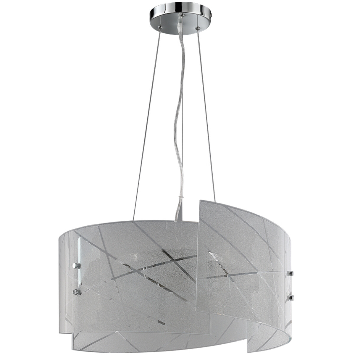 Suspension LED - Luminaire Suspendu - Trion Sandra - Douille E27 - 3-lumières - Rond - Mat Blanc - Verre