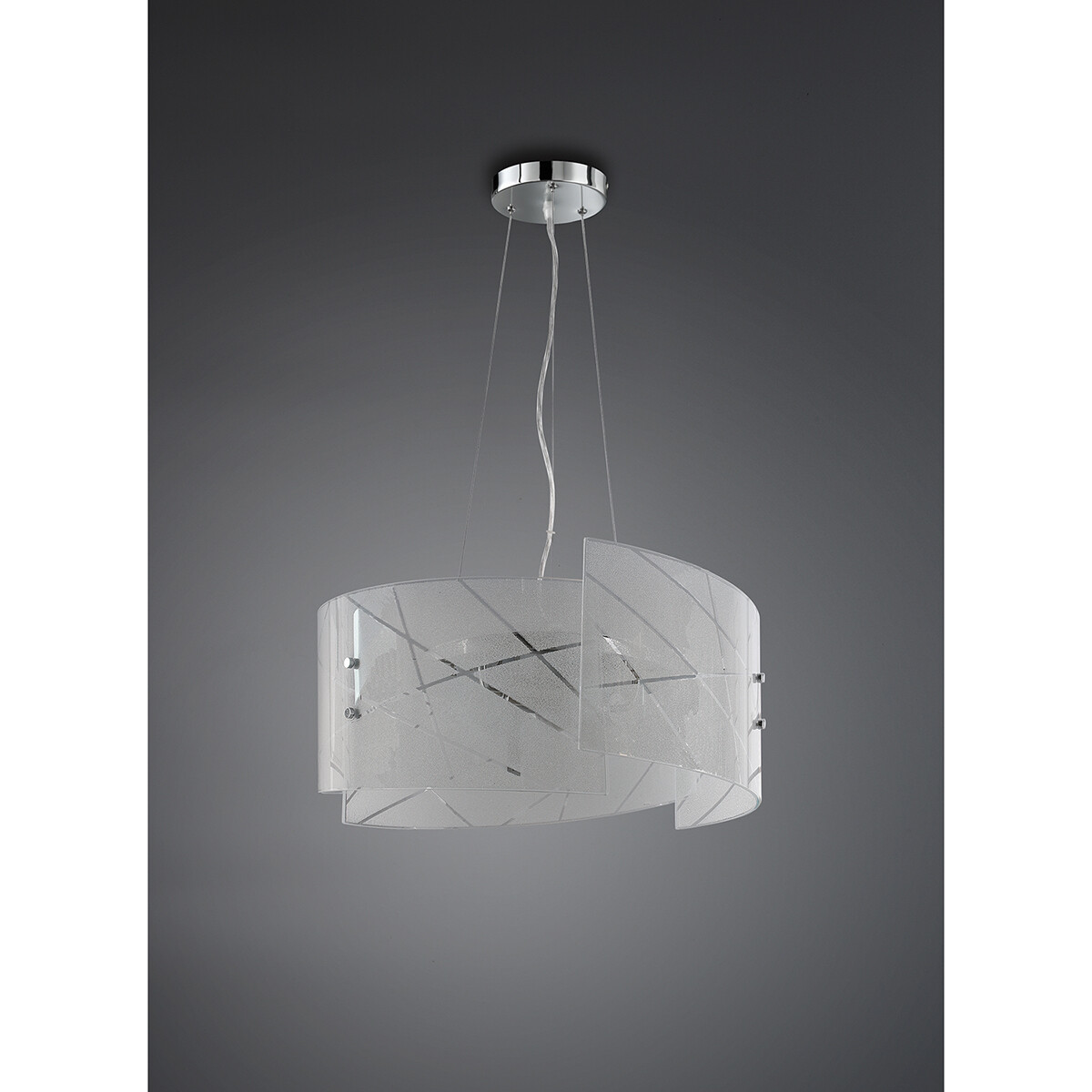 Suspension LED - Luminaire Suspendu - Trion Sandra - Douille E27 - 3-lumières - Rond - Mat Blanc - Verre