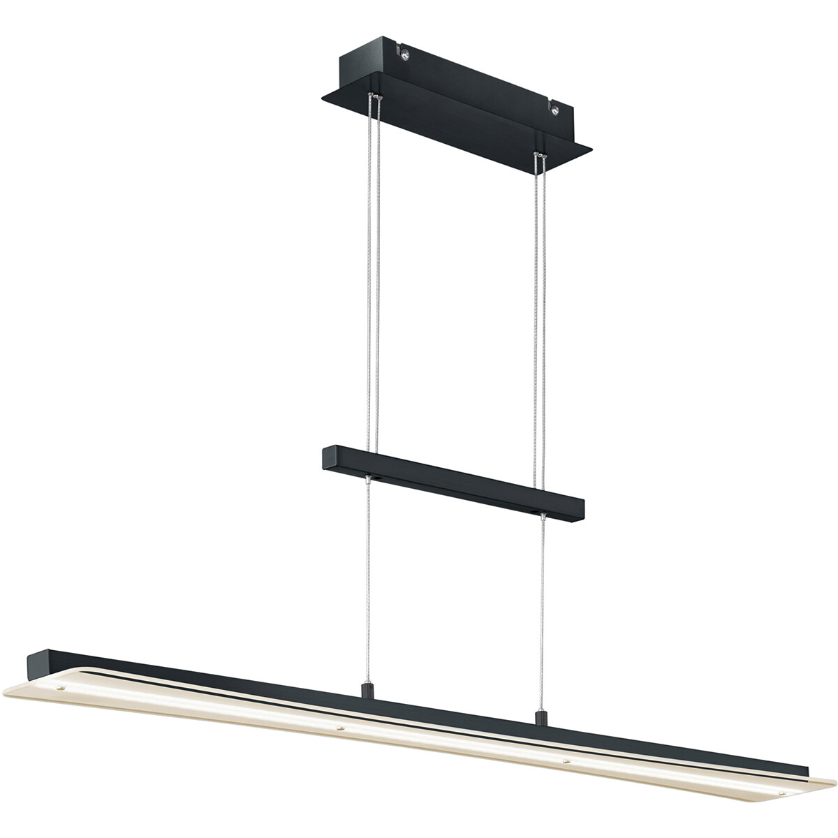 Suspension LED - Luminaire Suspendu - Trion Sena - 18W - Couleur de lumière ajustable - Rectangle - Mat Noir - Aluminium