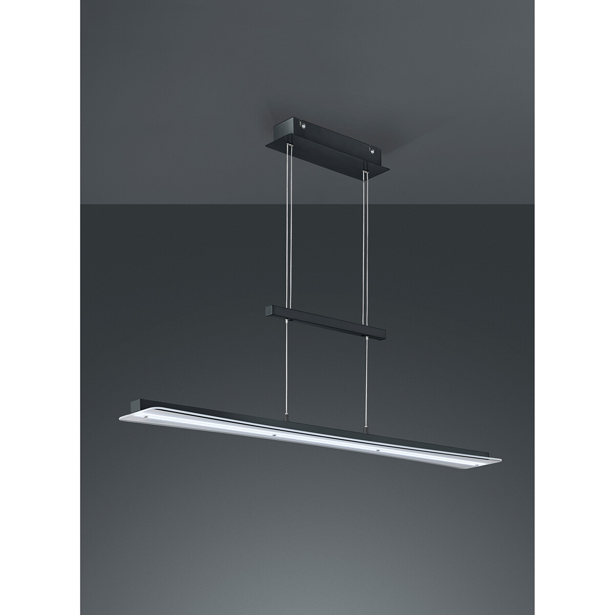 Suspension LED - Luminaire Suspendu - Trion Sena - 18W - Couleur de lumière ajustable - Rectangle - Mat Noir - Aluminium