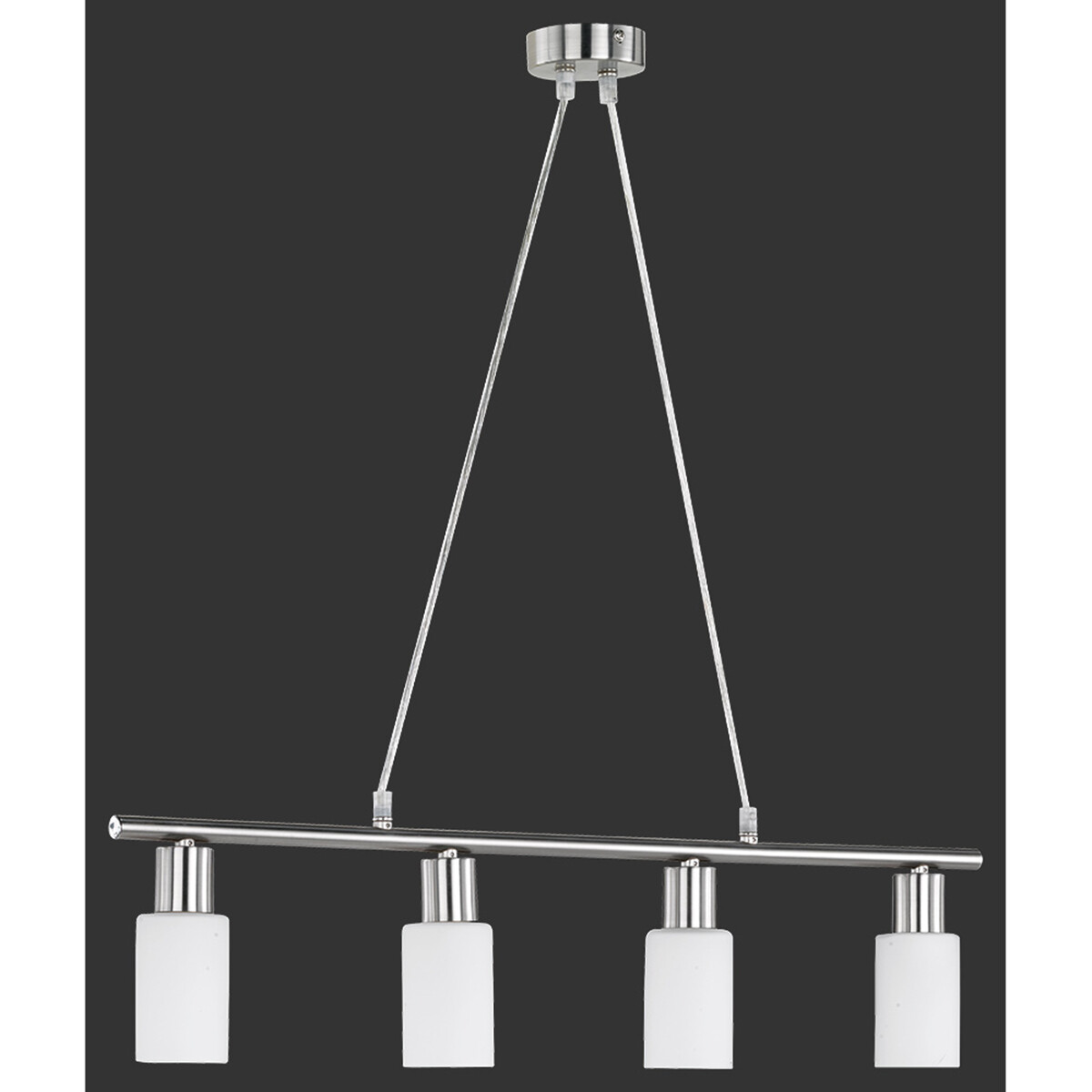 Suspension LED - Luminaire Suspendu - Trion Smast - Douille E14 - Rectangle - Mat Nickel - Aluminium