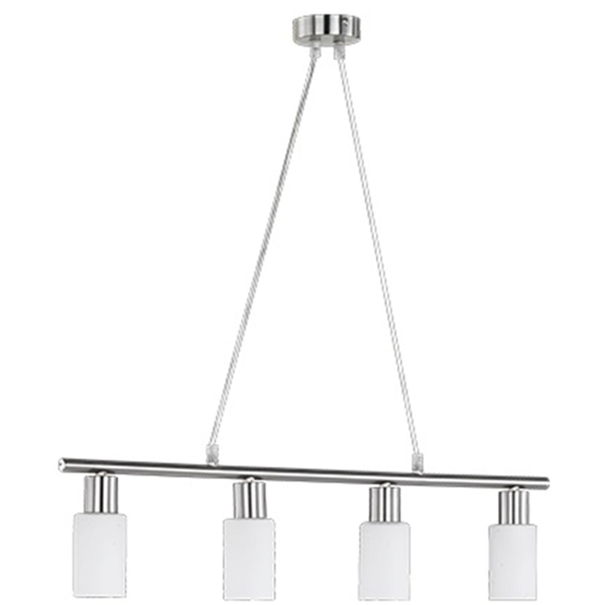 Suspension LED - Luminaire Suspendu - Trion Smast - Douille E14 - Rectangle - Mat Nickel - Aluminium