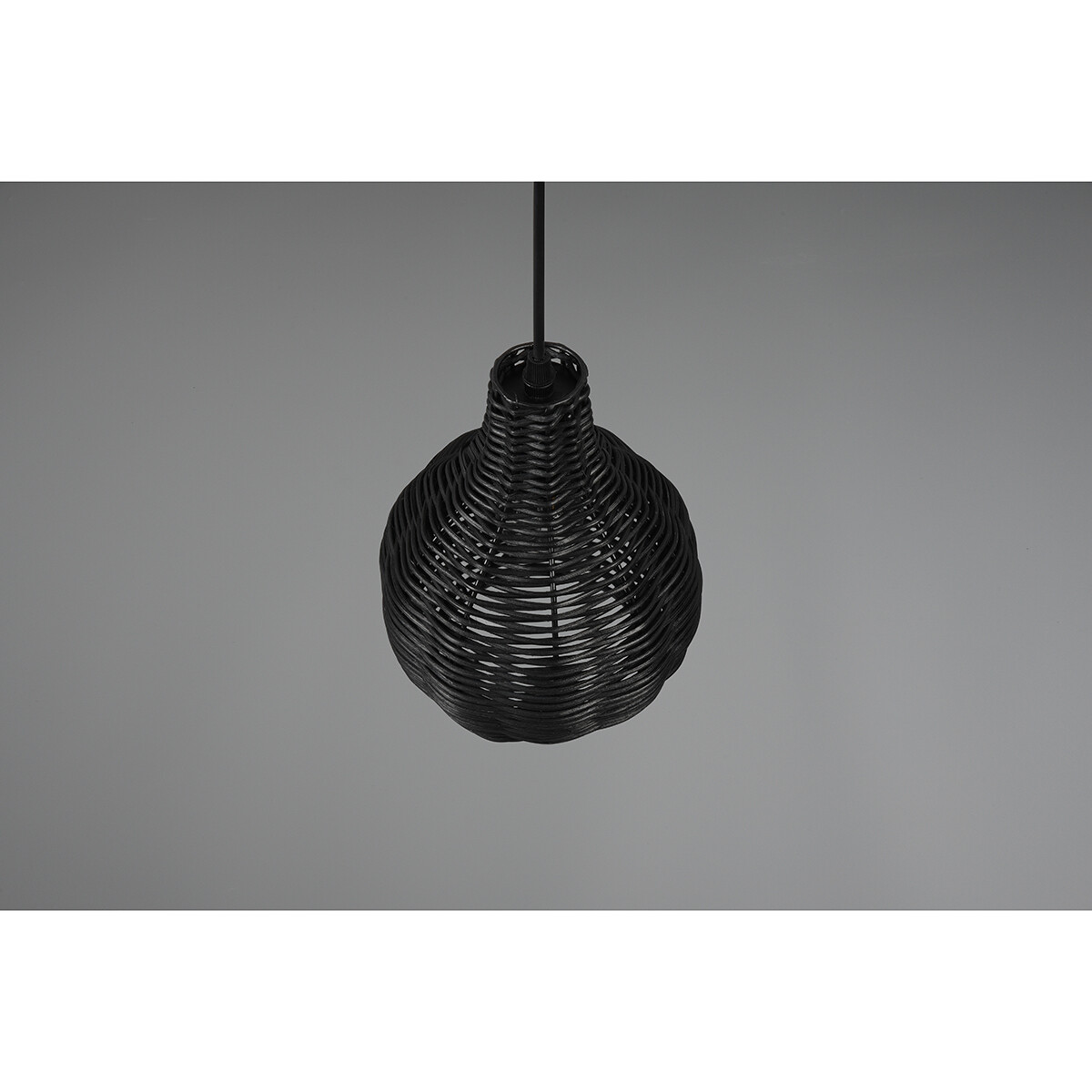 Suspension LED - Luminaire Suspendu - Trion Sparko - Douille E14 - 1-lumière - Rond - Noir - Bois