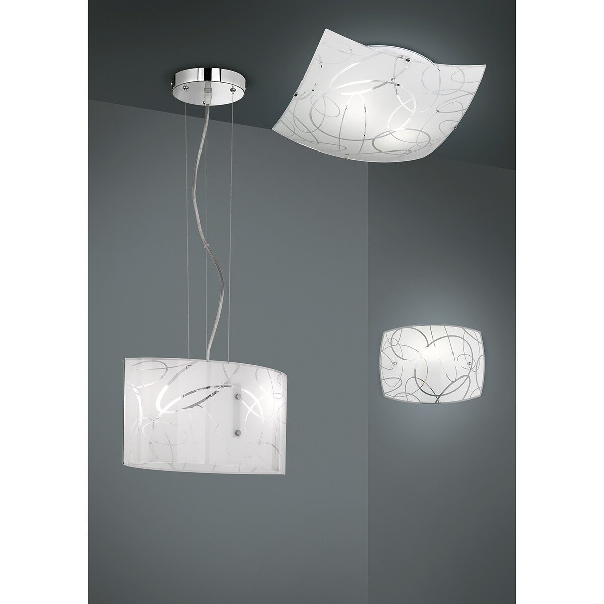 Suspension LED - Luminaire Suspendu - Trion Spirilo - Douille E27 - Rectangle - Mat Blanc - Aluminium