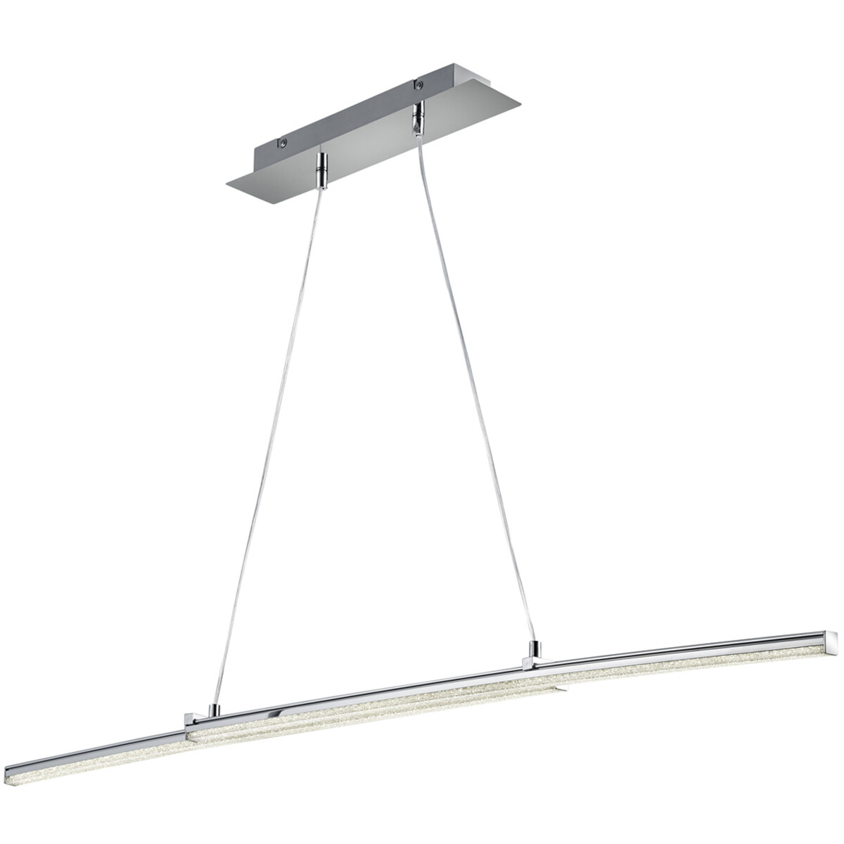 Suspension LED - Luminaire Suspendu - Trion Stilo - 16W - Blanc Neutre 4000K - Rectangle - Mat Chrome - Aluminium