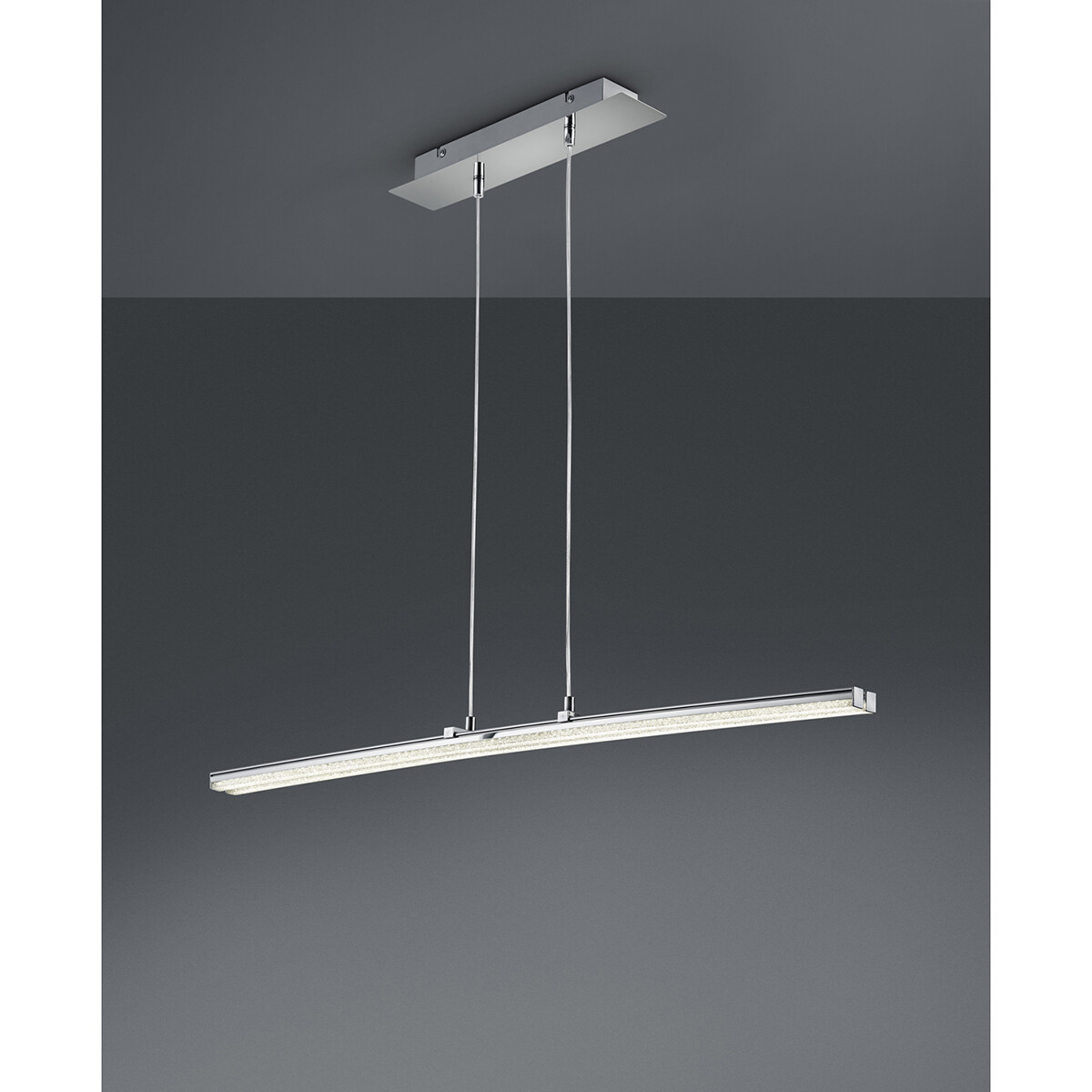 Suspension LED - Luminaire Suspendu - Trion Stilo - 16W - Blanc Neutre 4000K - Rectangle - Mat Chrome - Aluminium