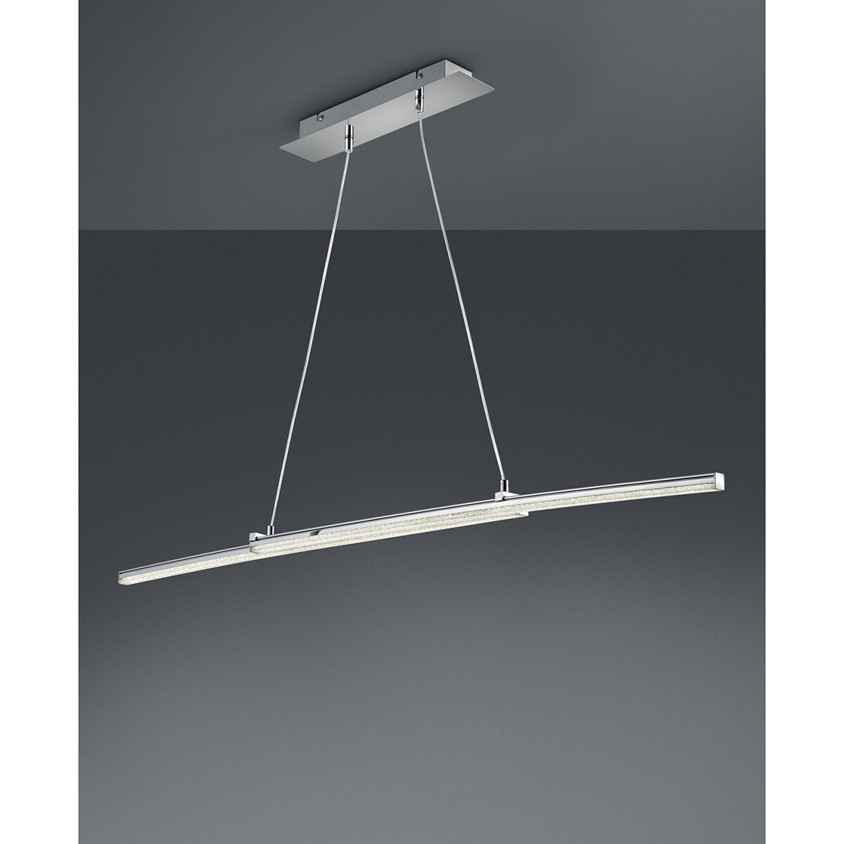 Suspension LED - Luminaire Suspendu - Trion Stilo - 16W - Blanc Neutre 4000K - Rectangle - Mat Chrome - Aluminium