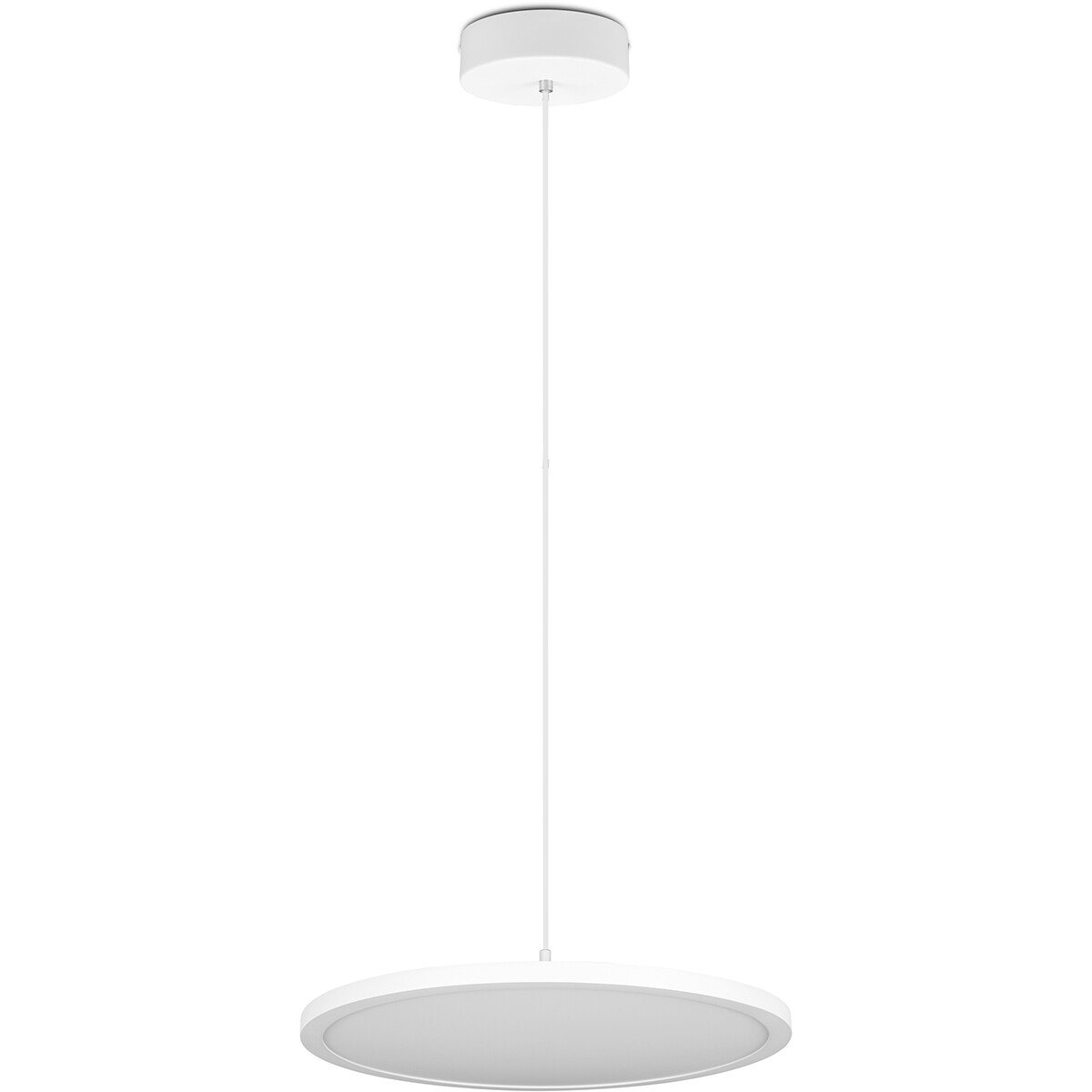 Suspension LED - Luminaire Suspendu - Trion Trula - 29W - Blanc Neutre 4000K - Dimmable - Rond - Mat Blanc - Aluminium