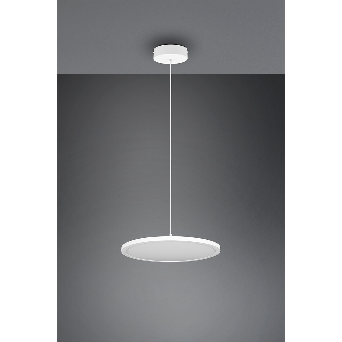 Suspension LED - Luminaire Suspendu - Trion Trula - 29W - Blanc Neutre 4000K - Dimmable - Rond - Mat Blanc - Aluminium