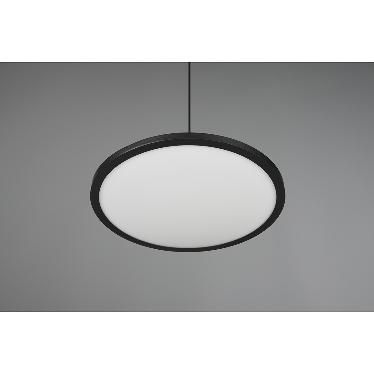 Suspension LED - Luminaire Suspendu - Trion Trula - 29W - Blanc Chaud 3000K - Dimmable - Rond - Mat Noir - Aluminium