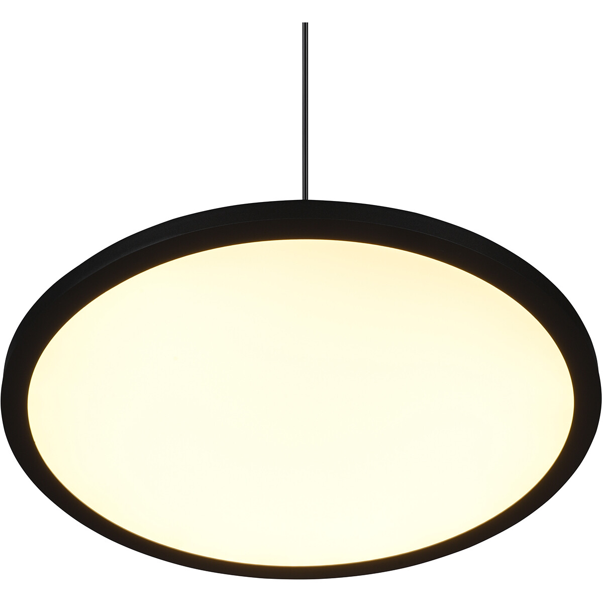 Suspension LED - Luminaire Suspendu - Trion Trula - 29W - Blanc Chaud 3000K - Dimmable - Rond - Mat Noir - Aluminium